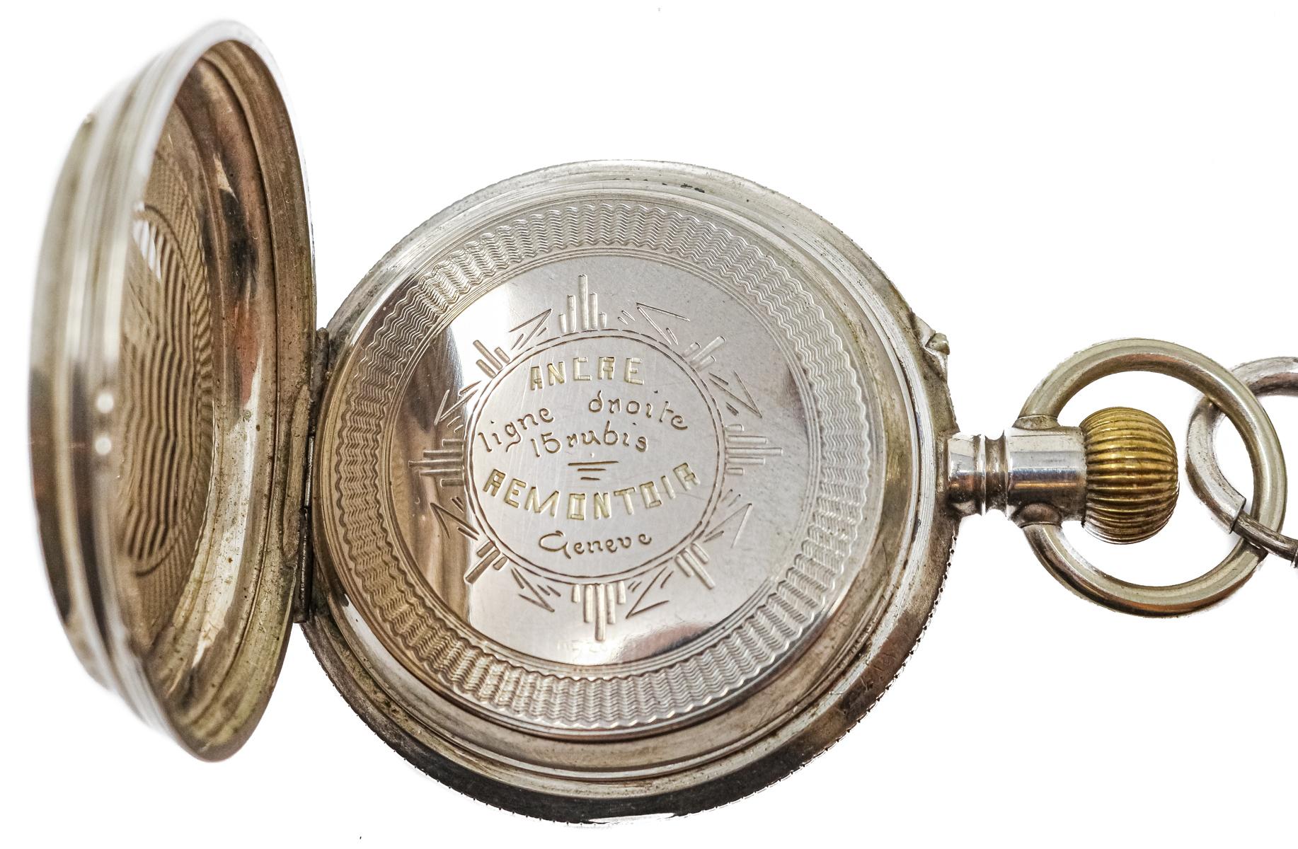 RELOJ DE BOLSILLO CON LEONTINA DEL S.XIX