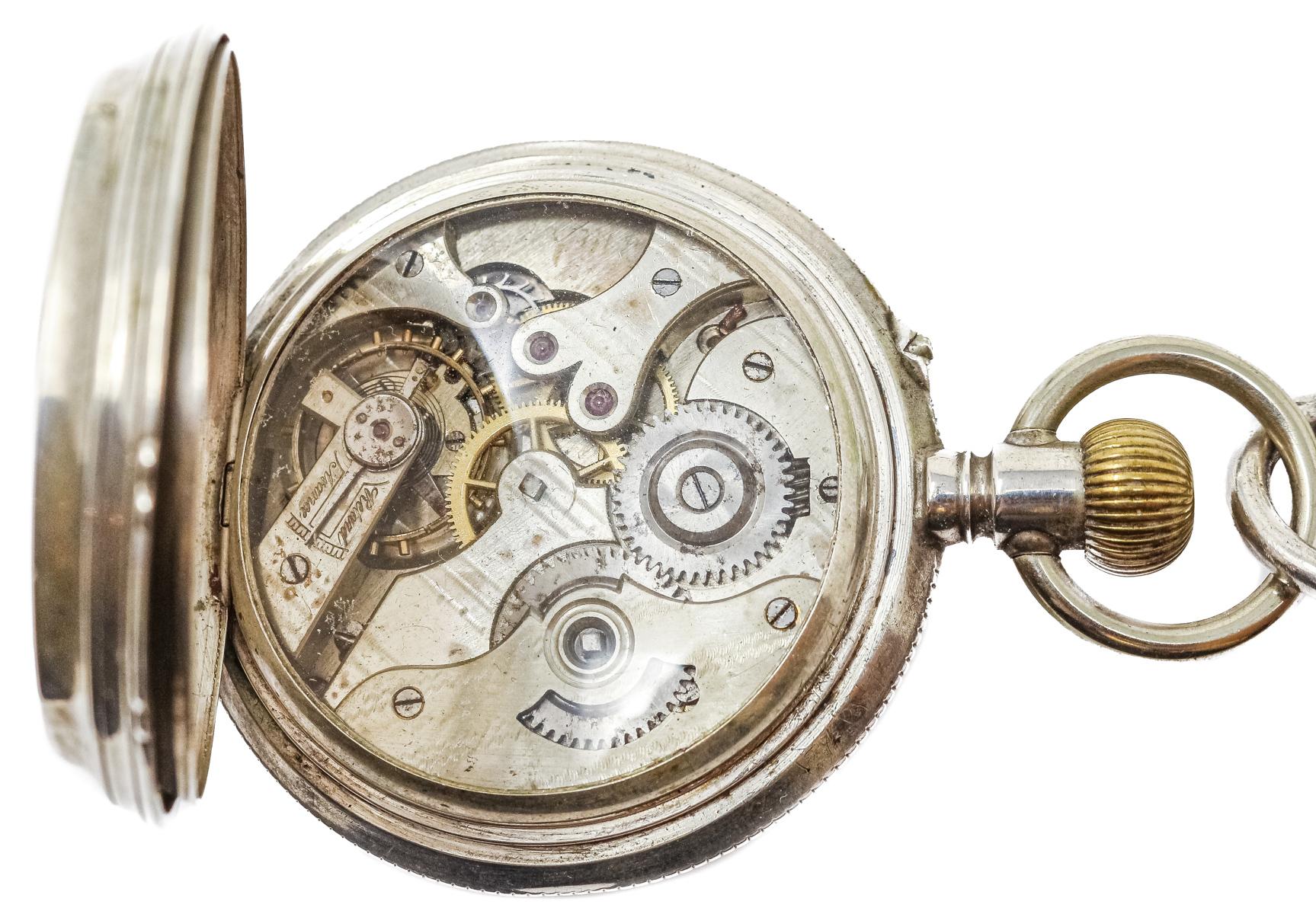 RELOJ DE BOLSILLO CON LEONTINA DEL S.XIX