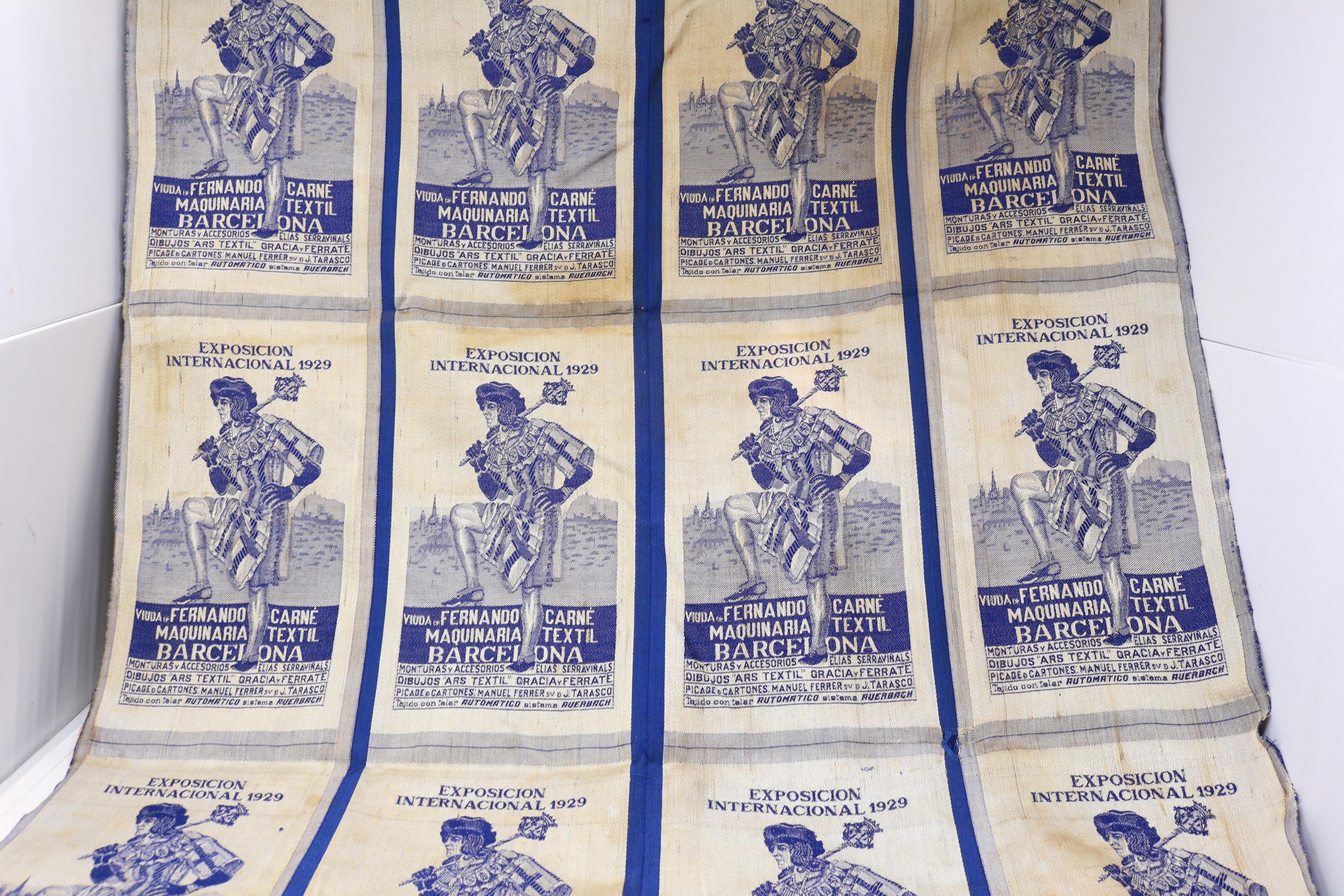 PIEZA DE TELA CONMEMORATIVA EXPOSICIÓN INTERNACIONAL 1929