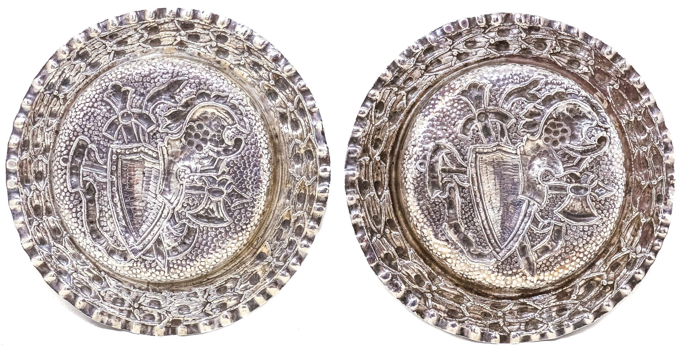 PAREJA DE CENTRITOS EN PLATA DE LA SEGUNDA MITAD DLE S.XX