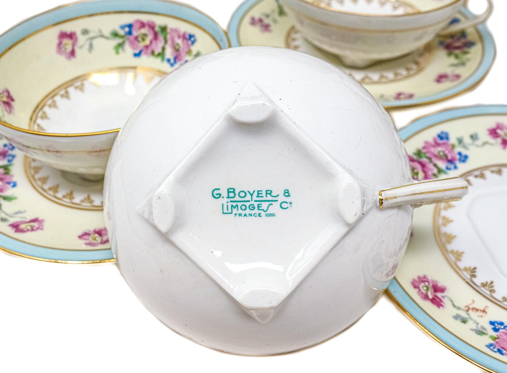 JUEGO DE TÉ LIMOGES DE MEDIADOS DEL S.XX
