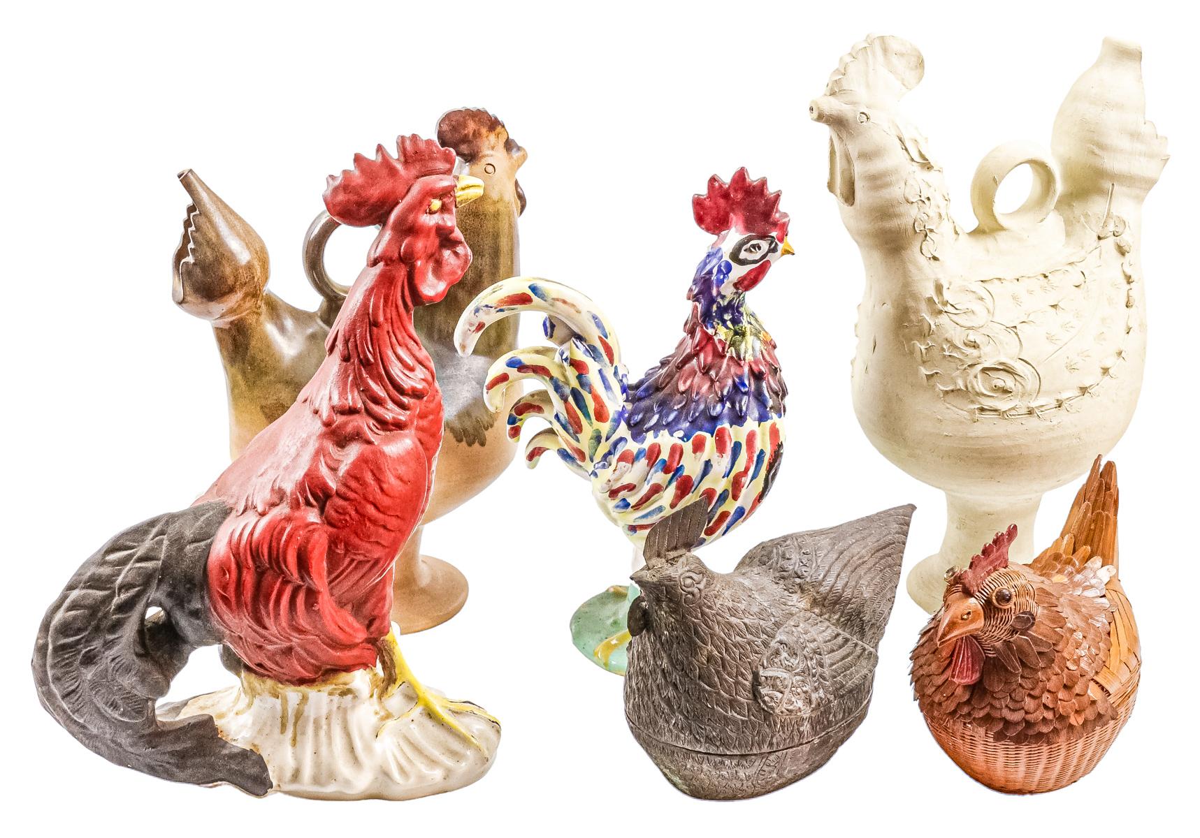 COLECCIÓN DE 13 "GALLOS" DE CERÁMICA SEGUNDA MITAD S.XX