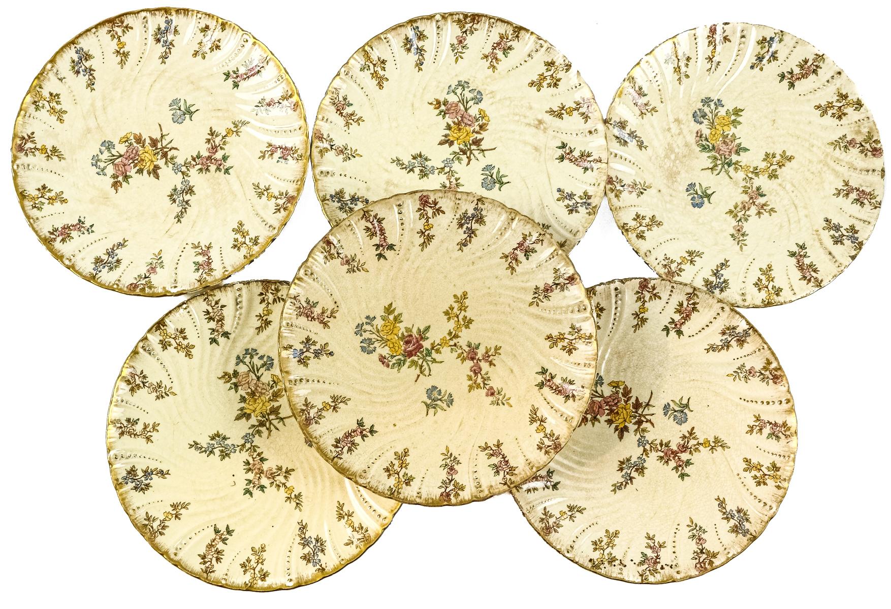 CONJUNTO DE PLATOS EN LOZA FRANCESA DE PRINCIPIOS DEL S.XX