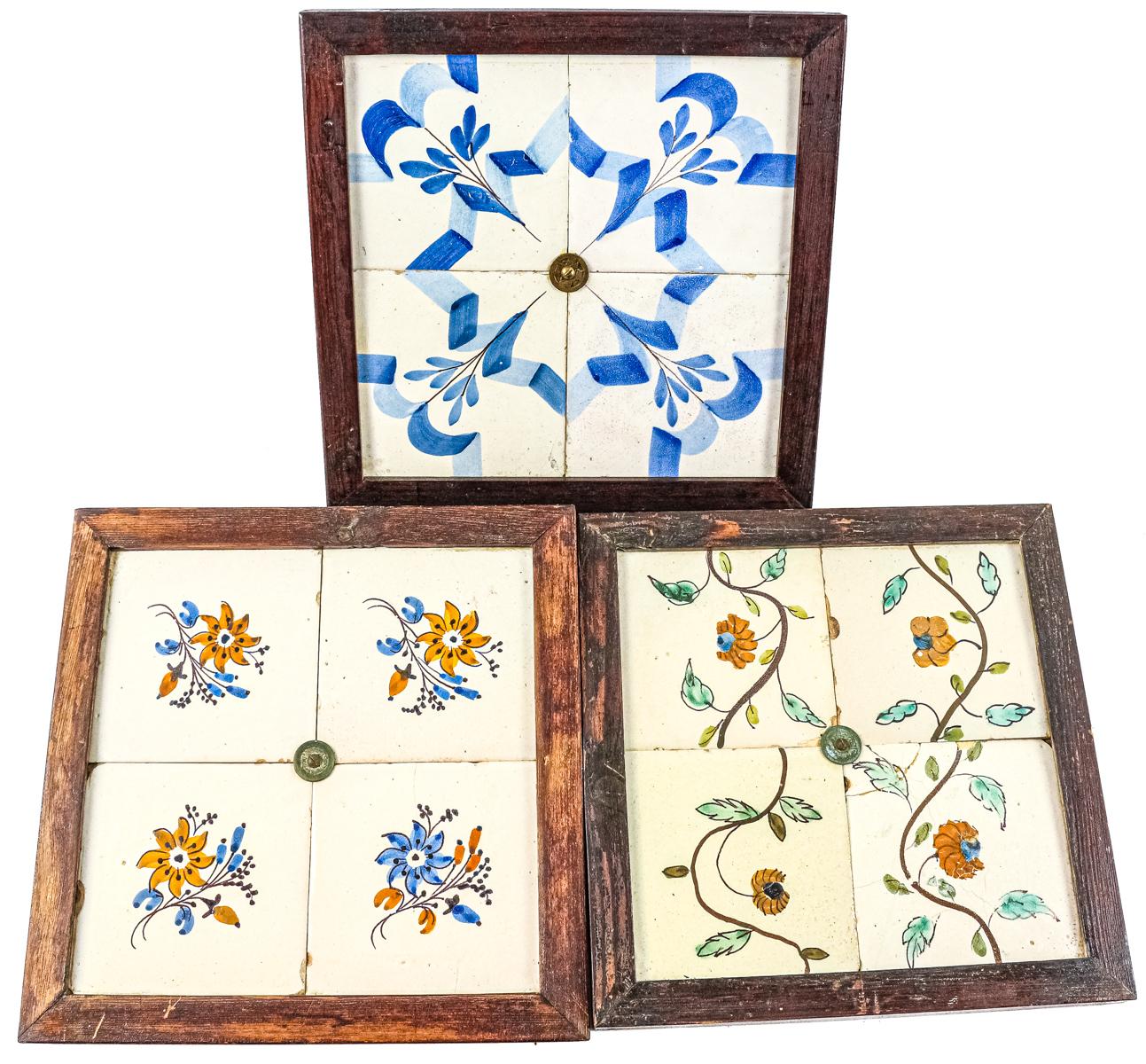 TRES PLAFONES DE BALDOSAS DE MUESTRA DE PRINCIPIOS DEL S.XX