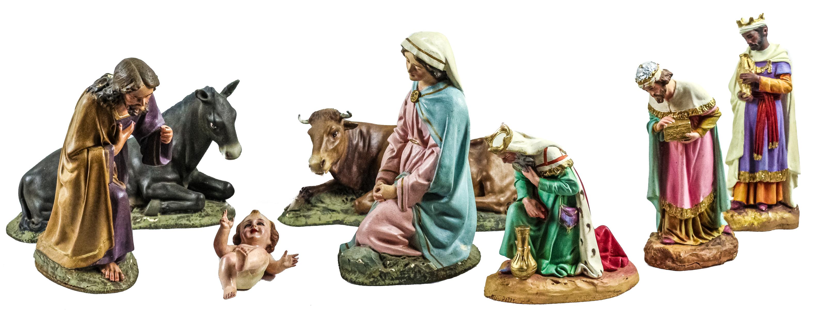 CONJUNTO DE FIGURAS DE PESEBRE DE LA SEGUNDA MITAD DEL S.XX