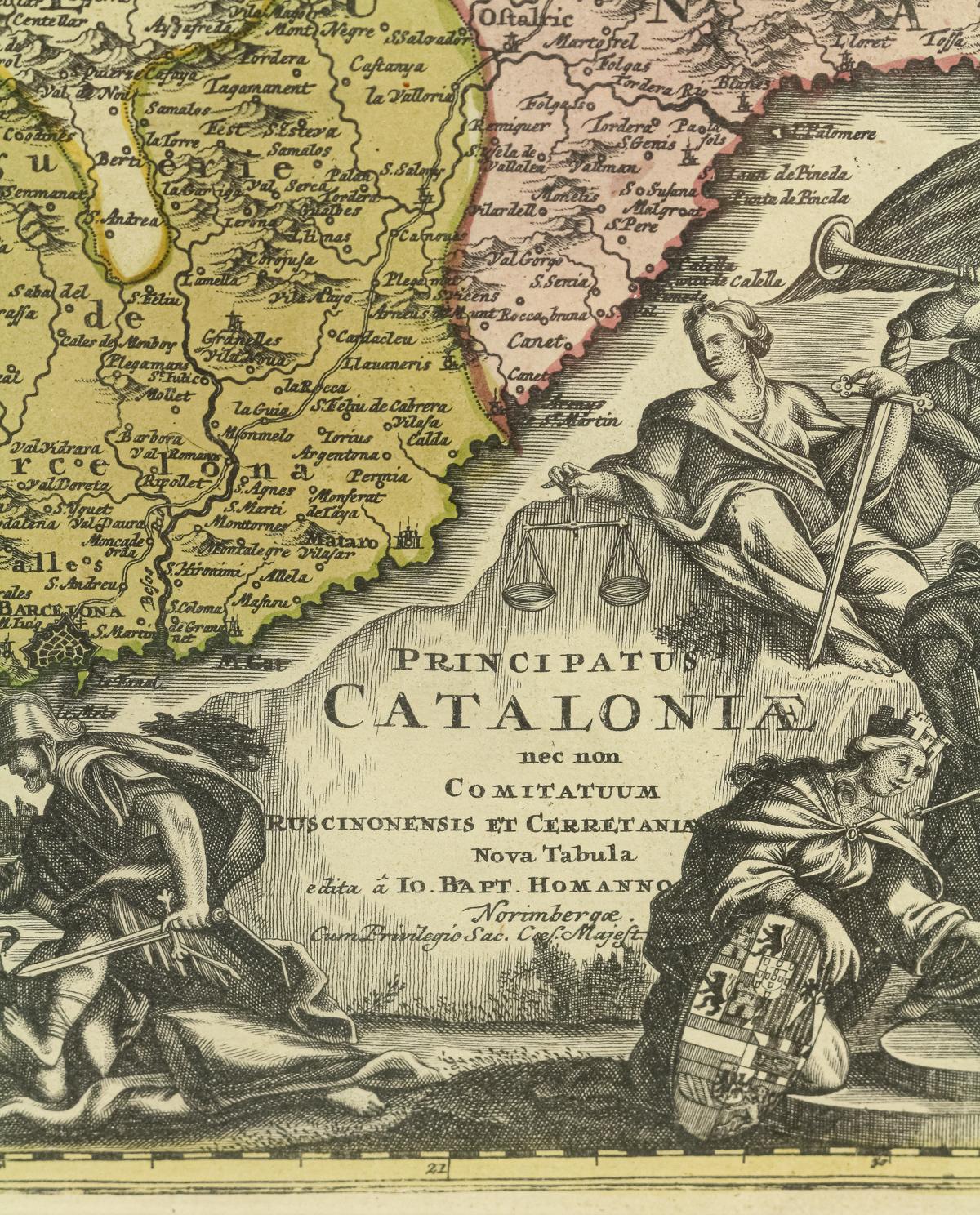 MAPA DE CATALUNYA DEL S.XVIII