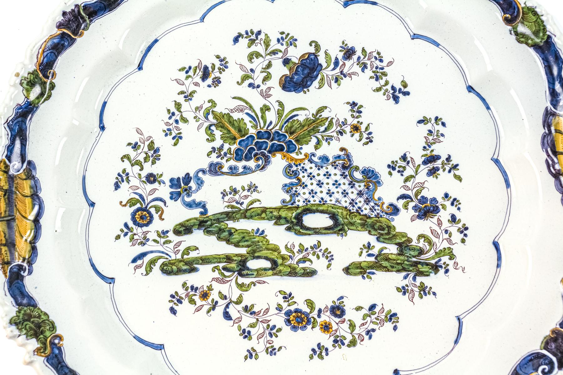 PAREJA DE PLATOS EN PORCELANA FRANCESA  PRINCIPIOS DEL S.XX