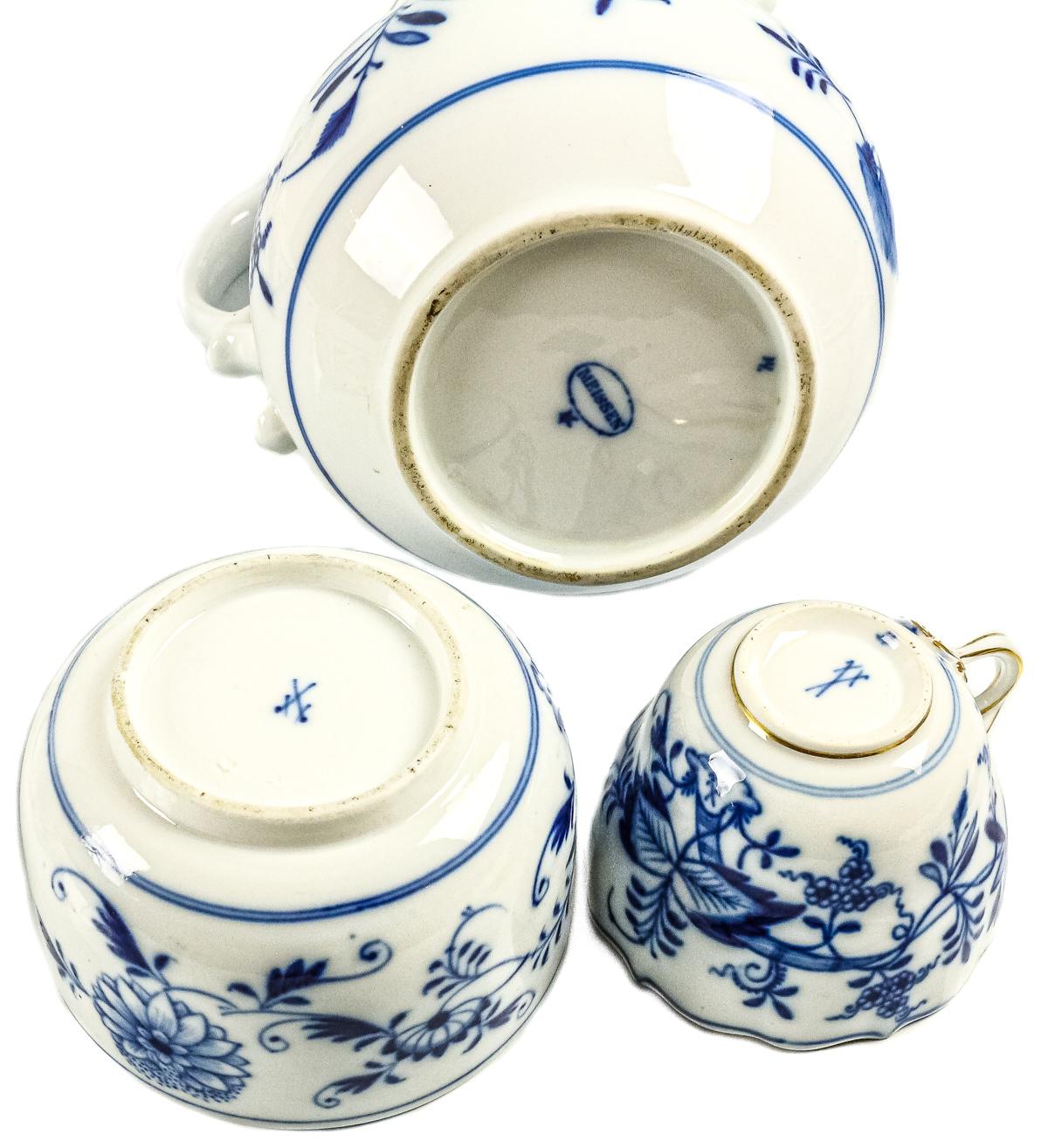 CONJUNTO DE PIEZAS EN PORCELANA MEISSEN SEGUNDO CUARTO S.XX