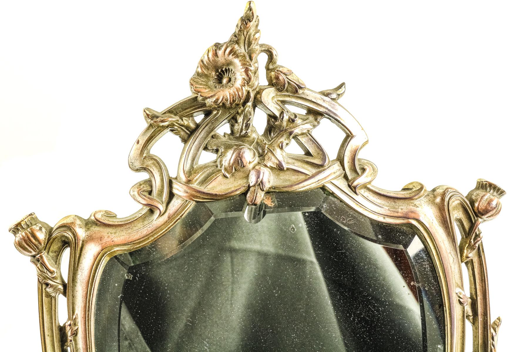 ESPEJO DE SOBREMESA ART NOUVEAU DE PRINCIPIOS DEL S.XX