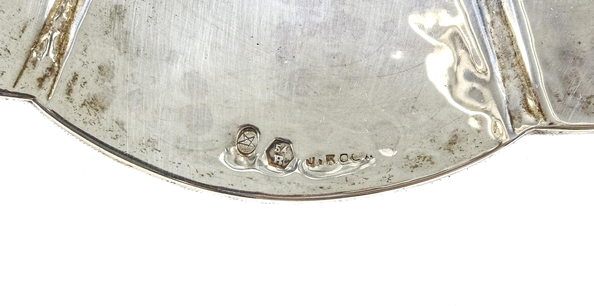 PAREJA DE CANDELABROS EN PLATA DE LA SEGUNDA MITAD S.XX