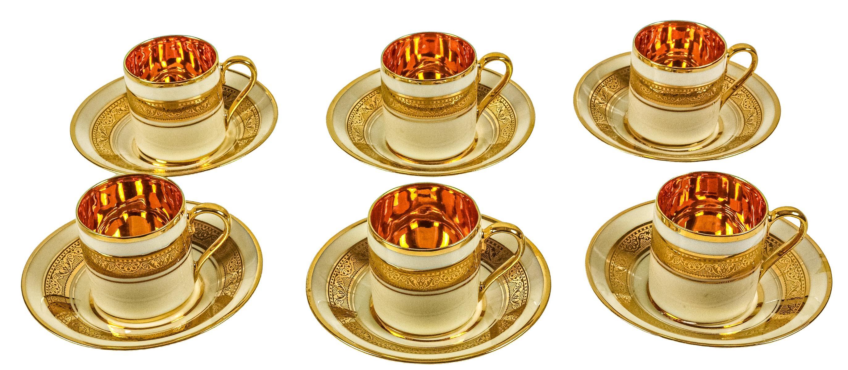 SEIS TAZAS Y SEIS PLATITOS LIMOGES