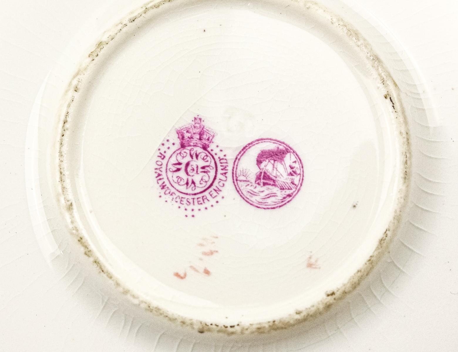 DOS TACITAS CON PLATO PORCELANA INGLESA DE PRINCIPIOS S.XX