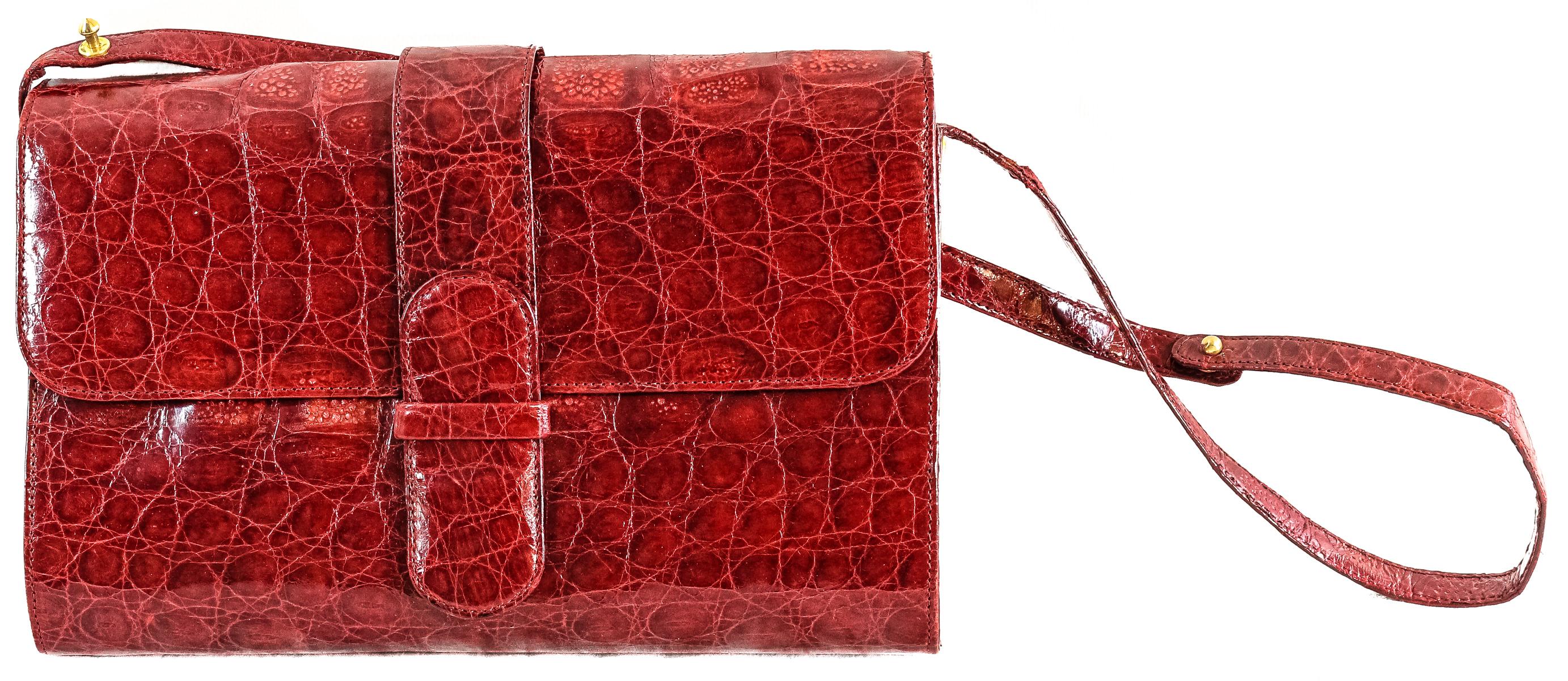 BOLSO EN PIEL DE COCODRILO AÑOS 70