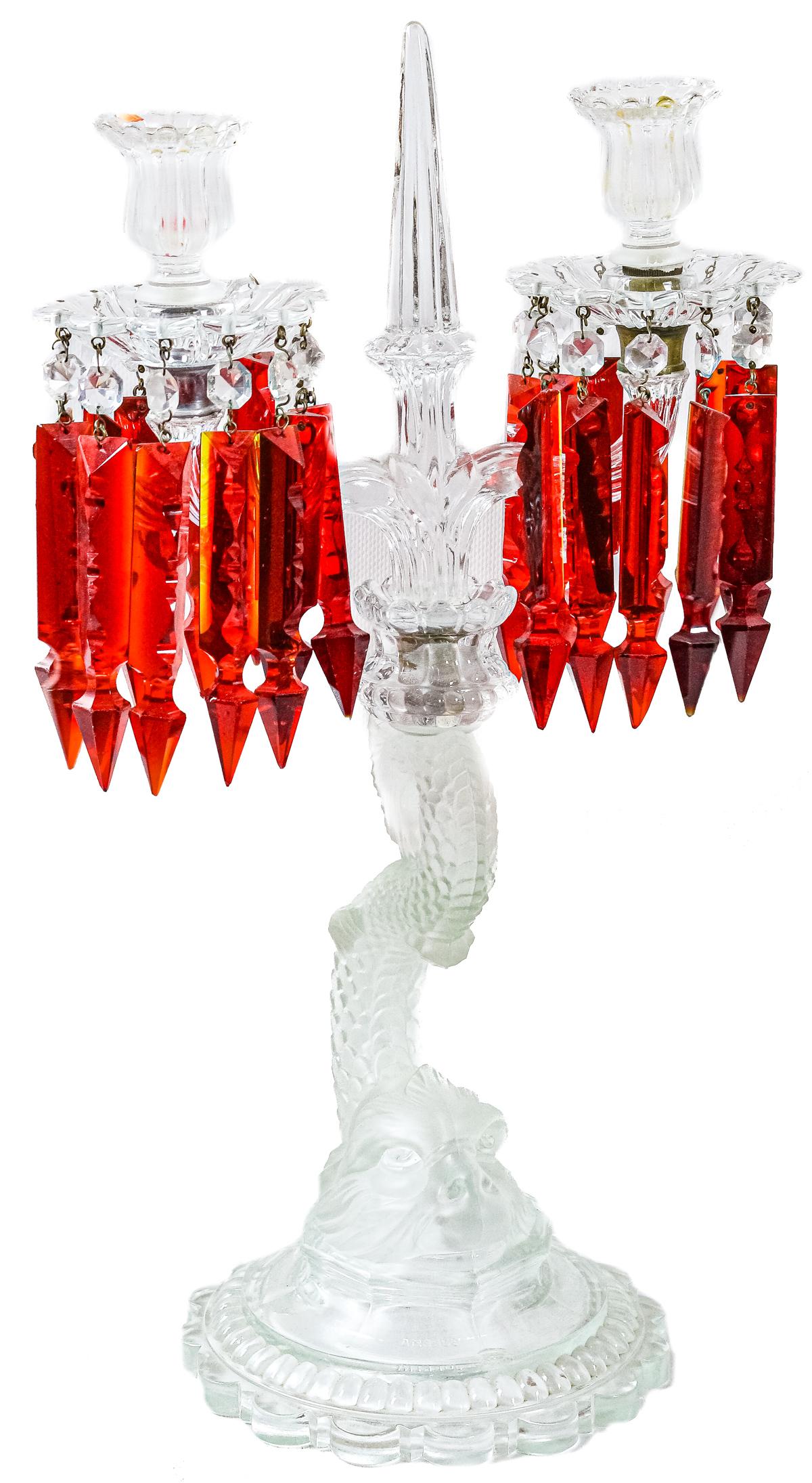 LÁMPARA DE SOBREMESA EN CRISTAL DE FINALES DEL S.XIX