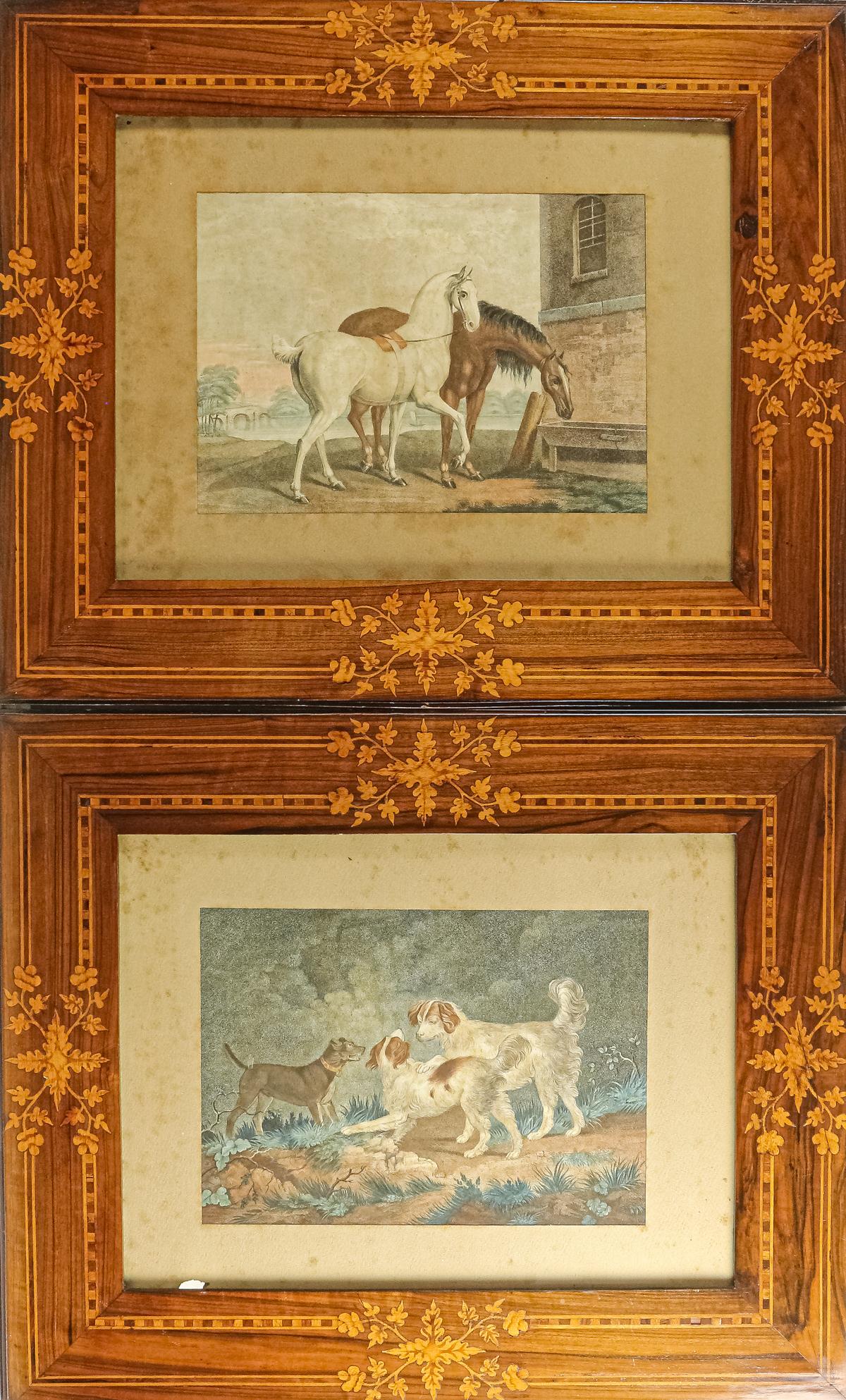 PAREJA DE MARCOS CON LITOGRAFÍAS DE FINALES DEL S.XIX