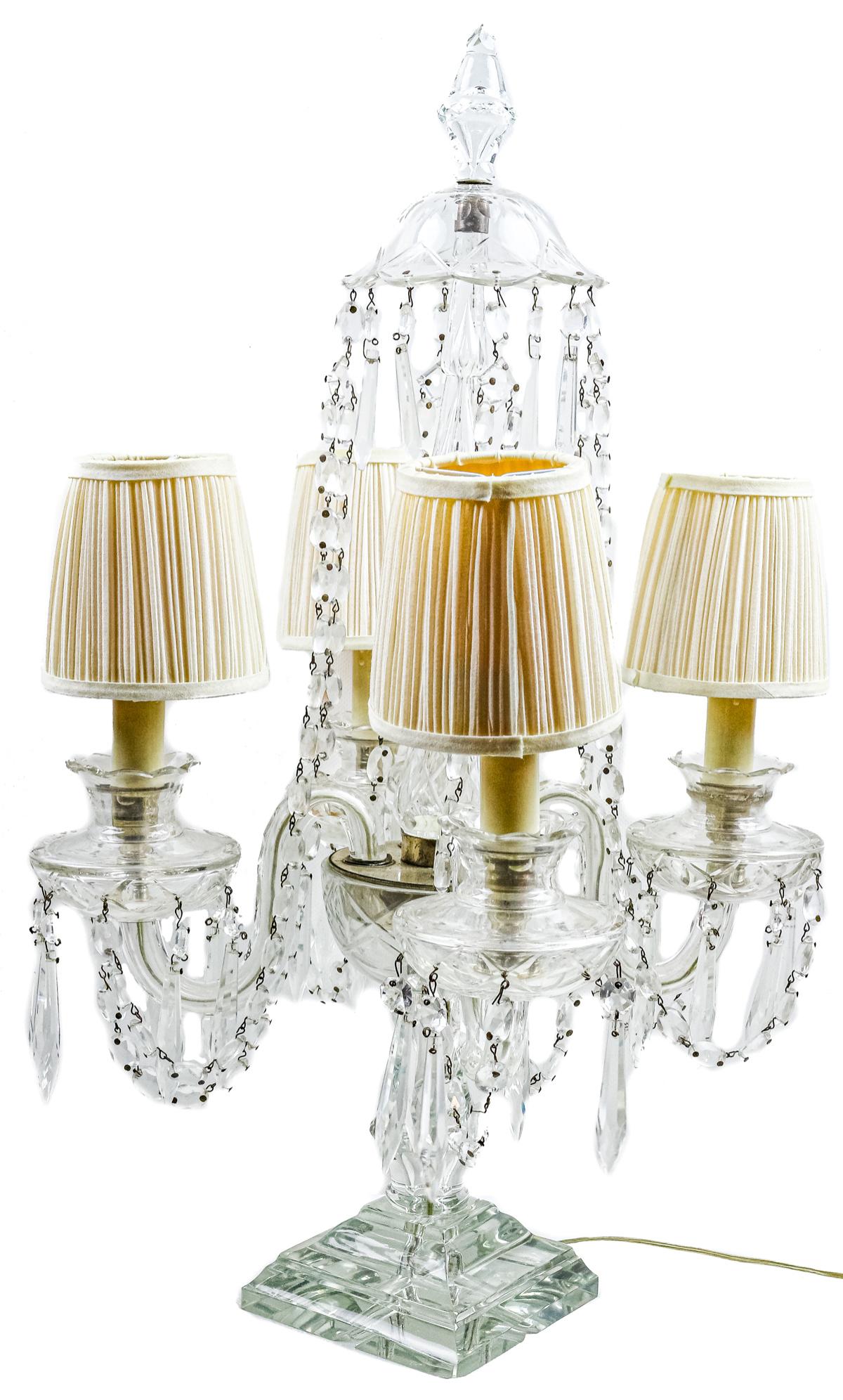 LÁMPARA DE SOBREMESA EN CRISTAL DEL PRIMER TERCIO DEL S.XX