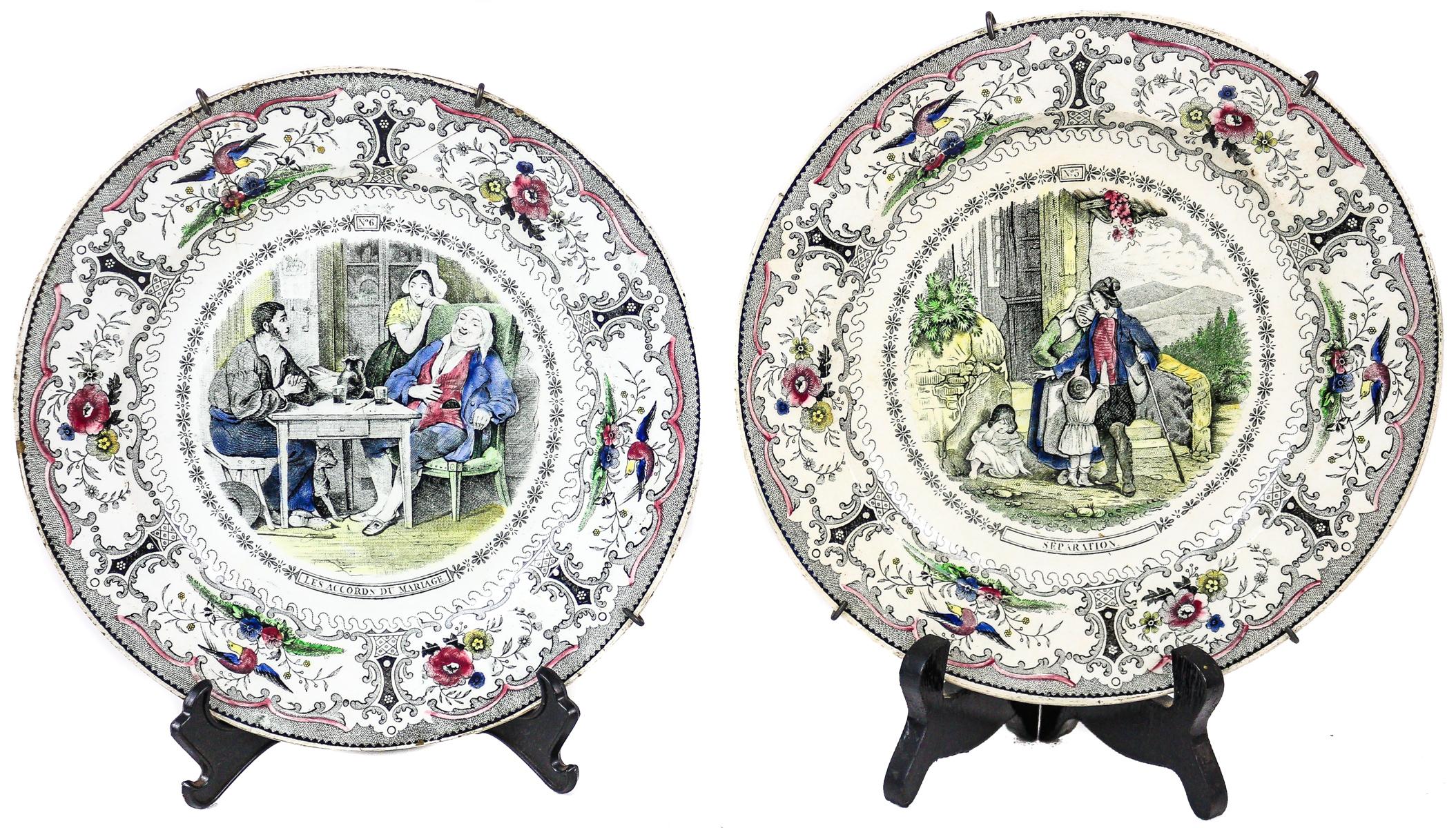 PAREJA DE PLATOS EN PISA S.XIX