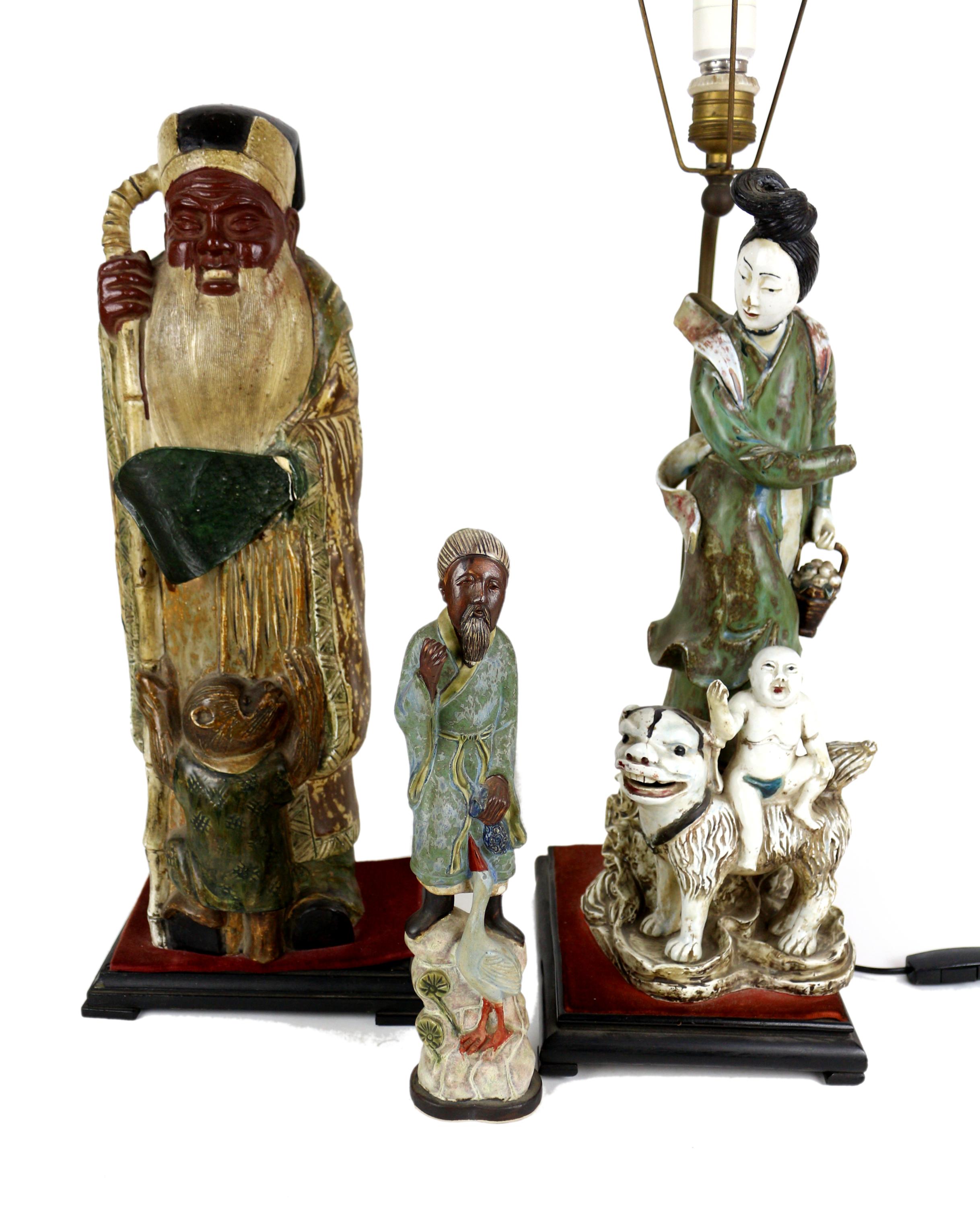 LOTE DE TRES FIGURAS DE GRES
