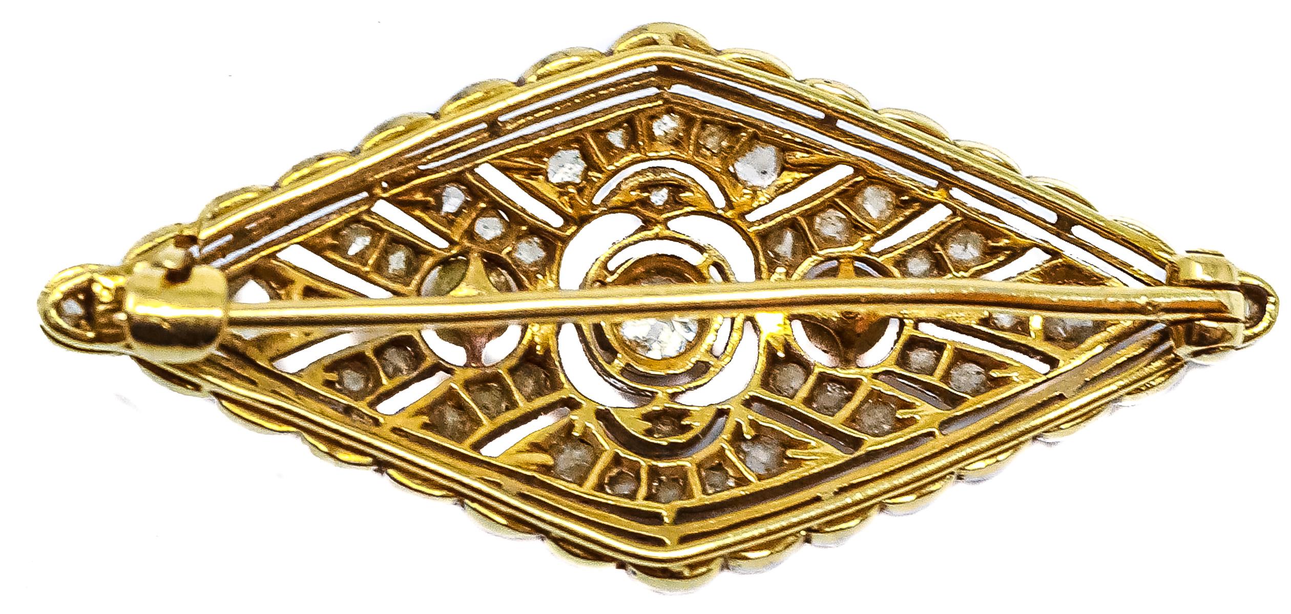 BROCHE CON DIAMANTES DE PPS. DEL S.XX