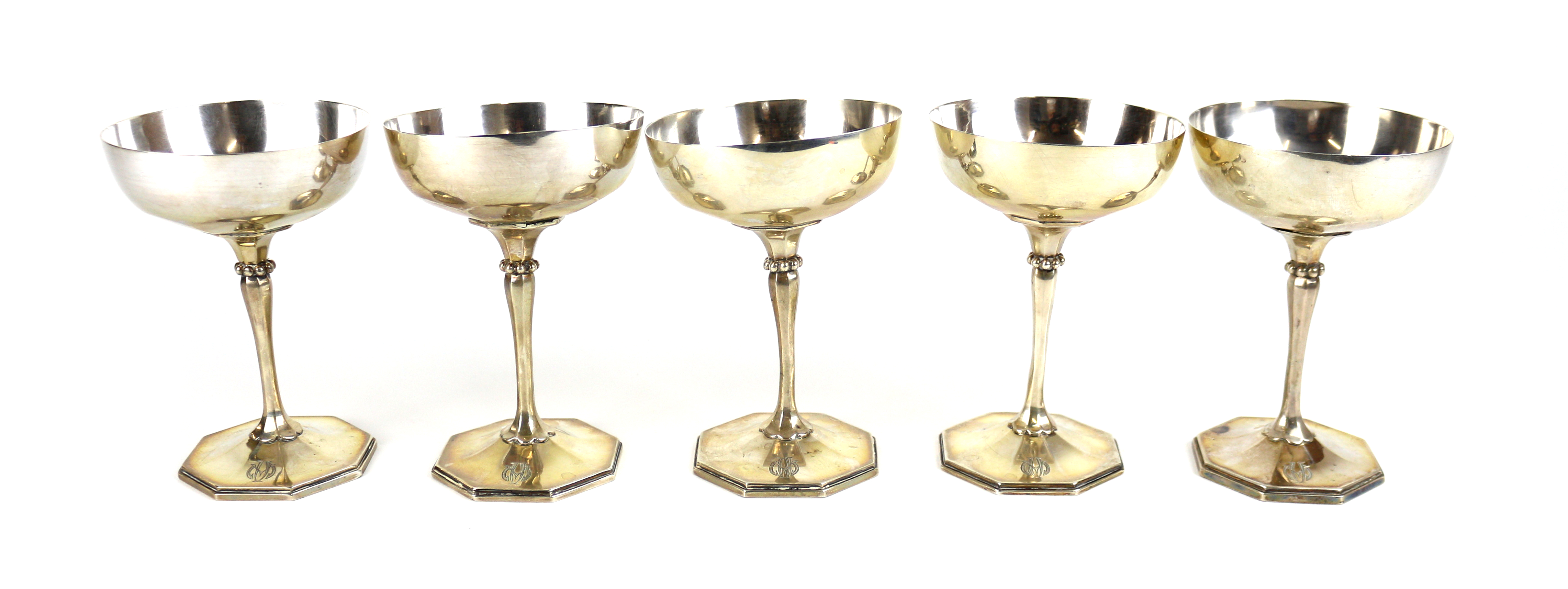 CINCO COPAS EN PLATA PRIMERA MITAD S.XX