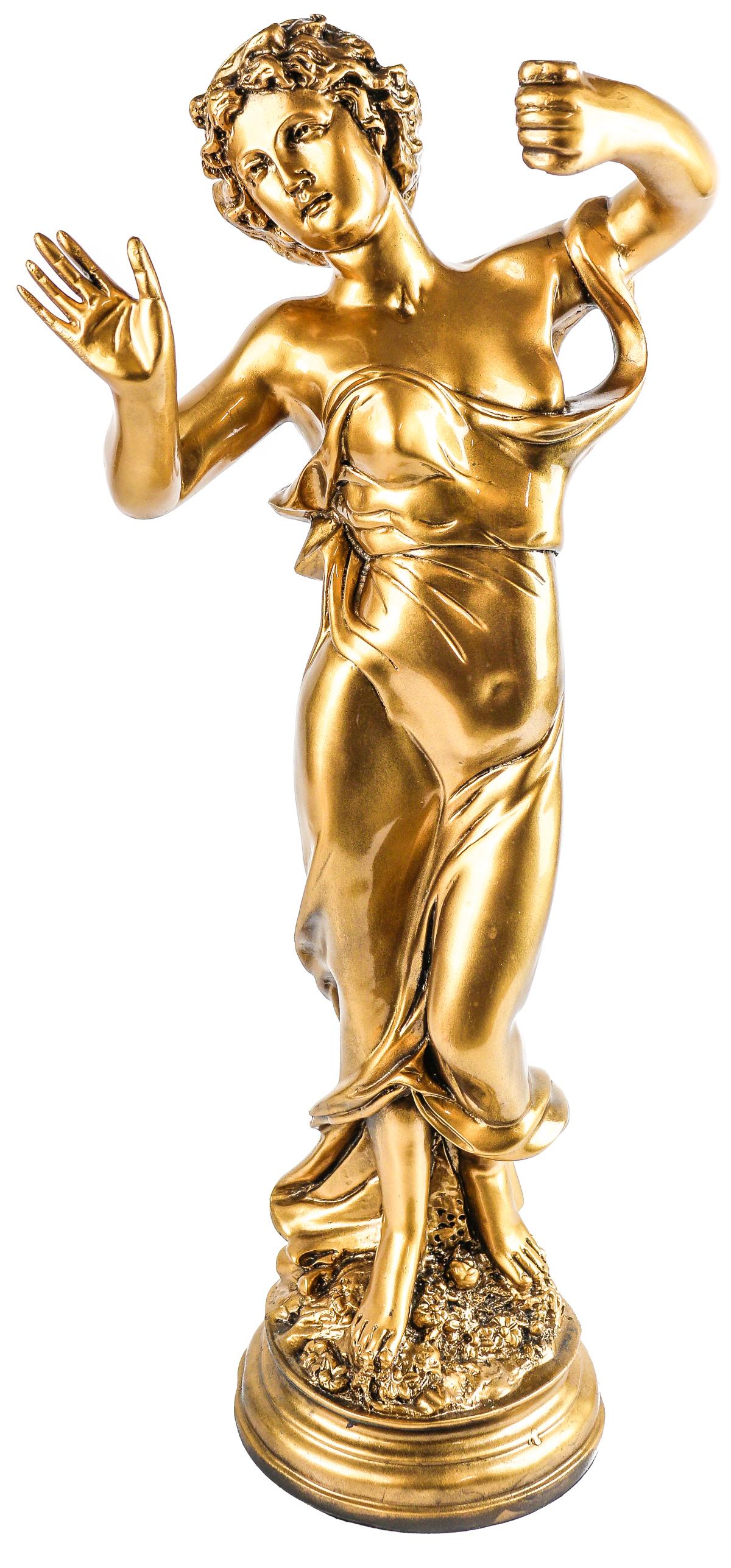 FIGURA EN RESINA CON BAÑO DORADO