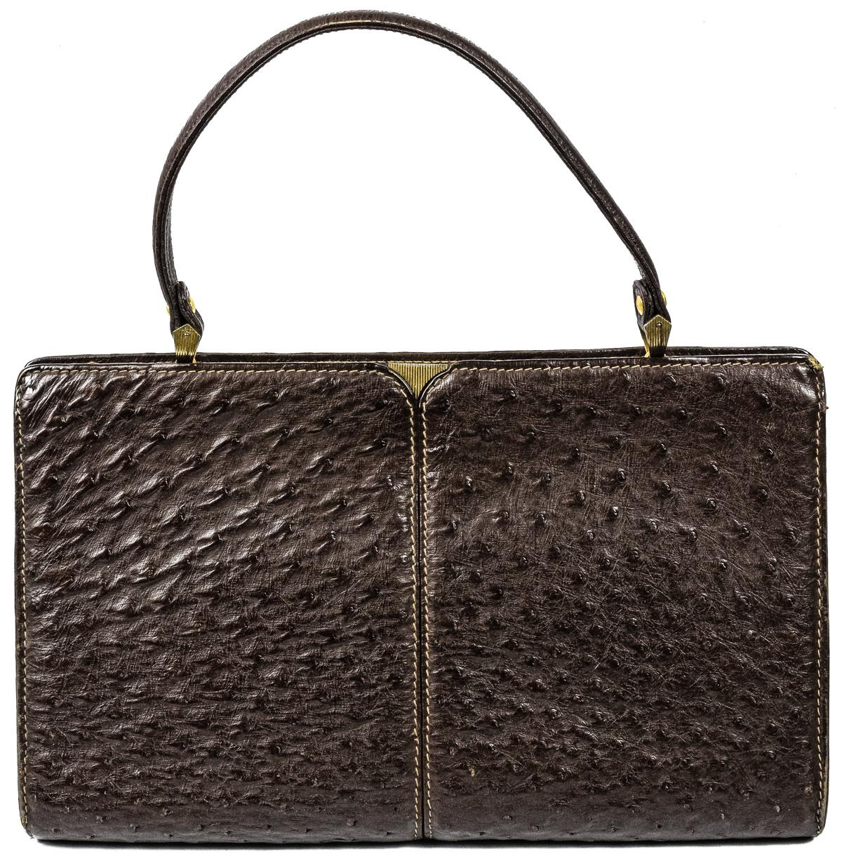 BOLSO EN PIEL DE AVESTRUZ DE LOS AÑOS 60