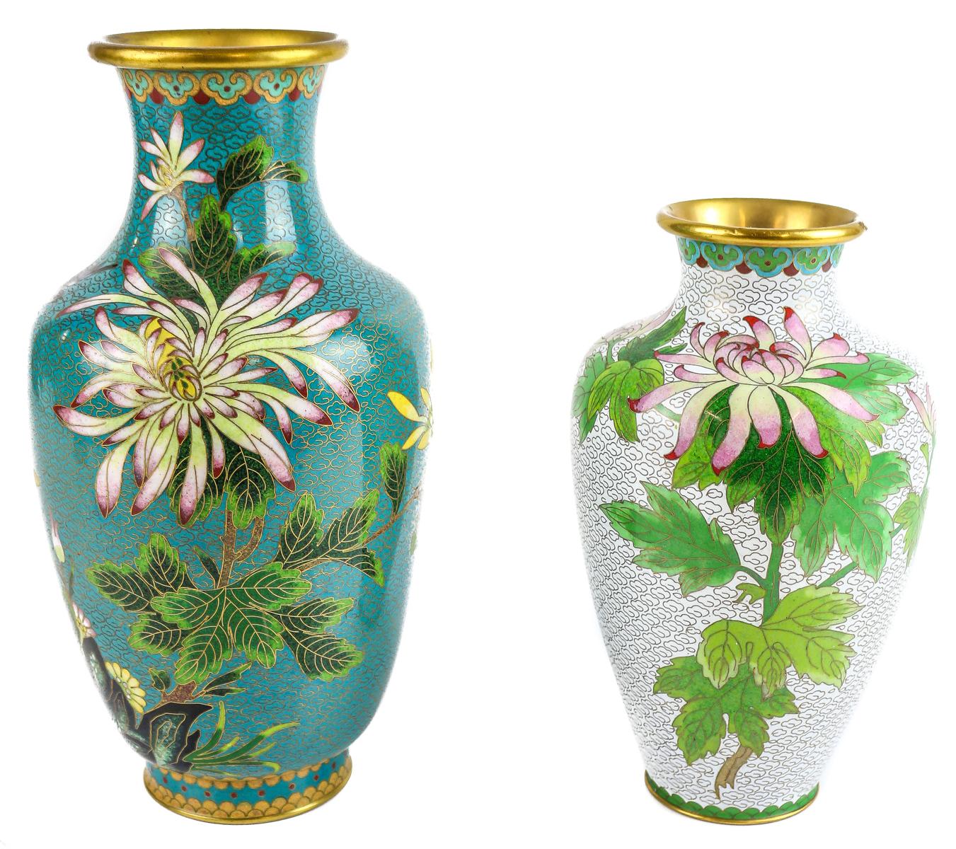 DOS JARRONES ORIENTALES "CLOISONÉ"