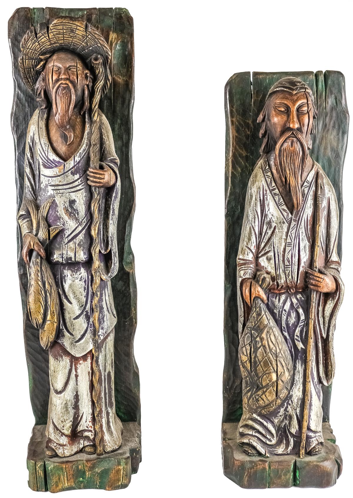 PAREJA DE TALLAS DECORATIVAS DE LOS AÑOS 60