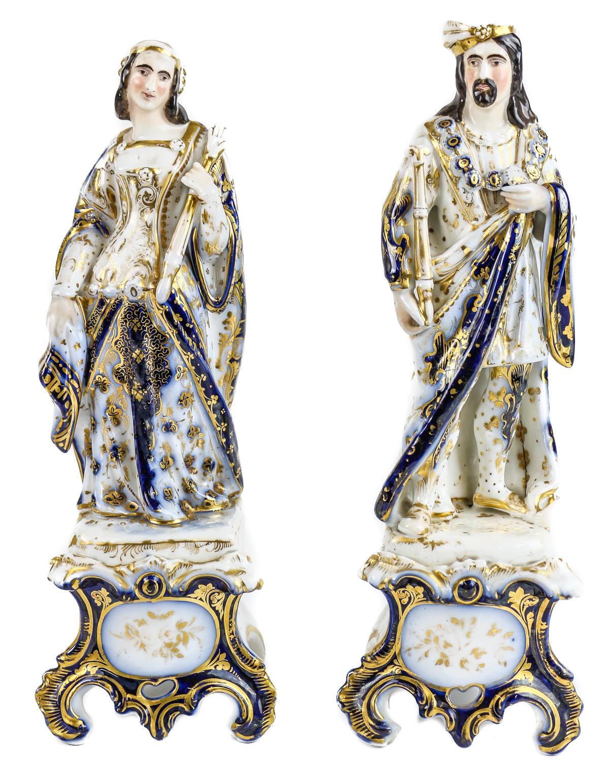 PAREJA DE FIGURAS VIEJO PARIS DE LA SEGUNDA MITAD DEL S.XIX