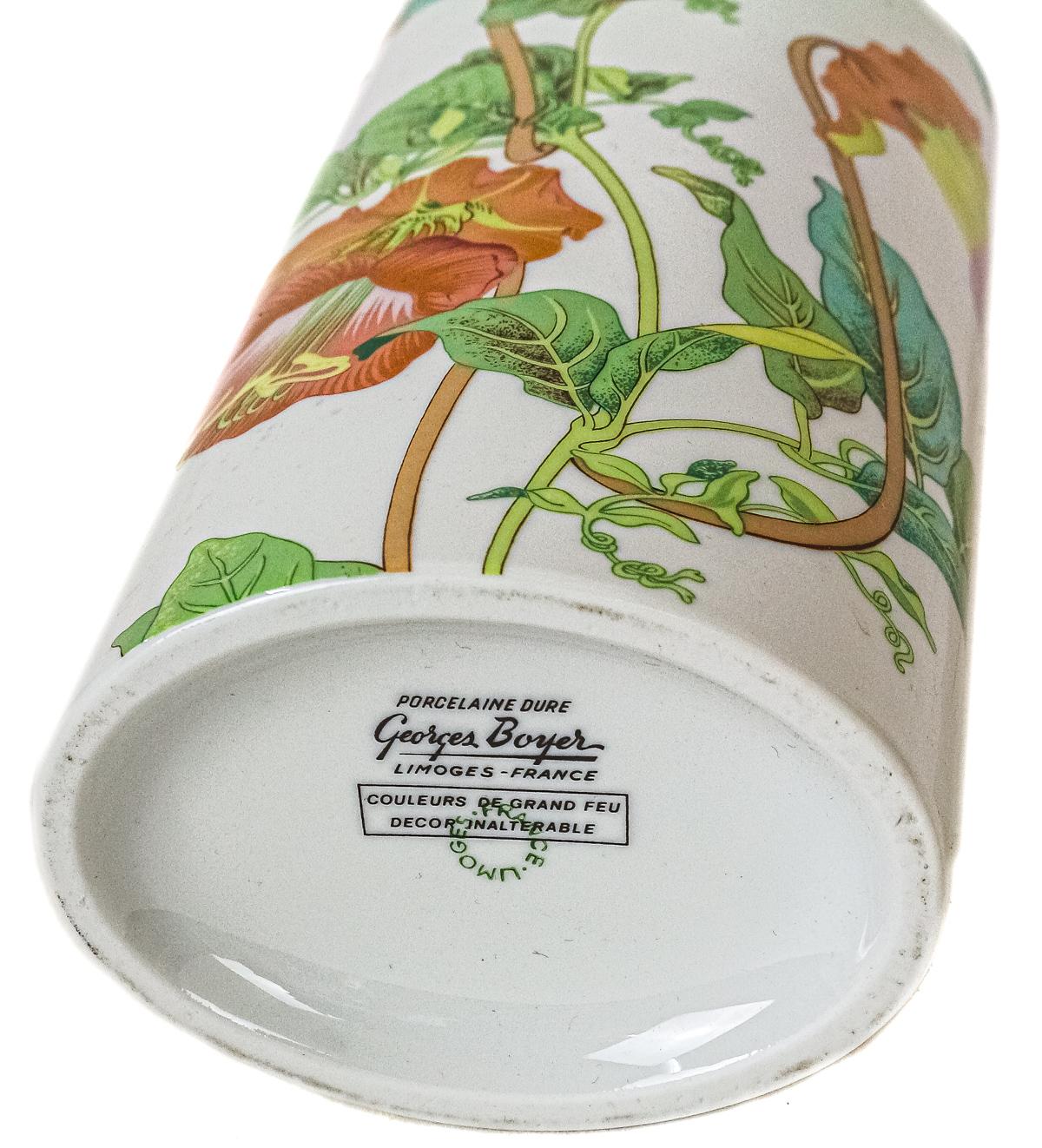 JARRÓN EN PORCELANA LIMOGES "GEORGES BOYER"
