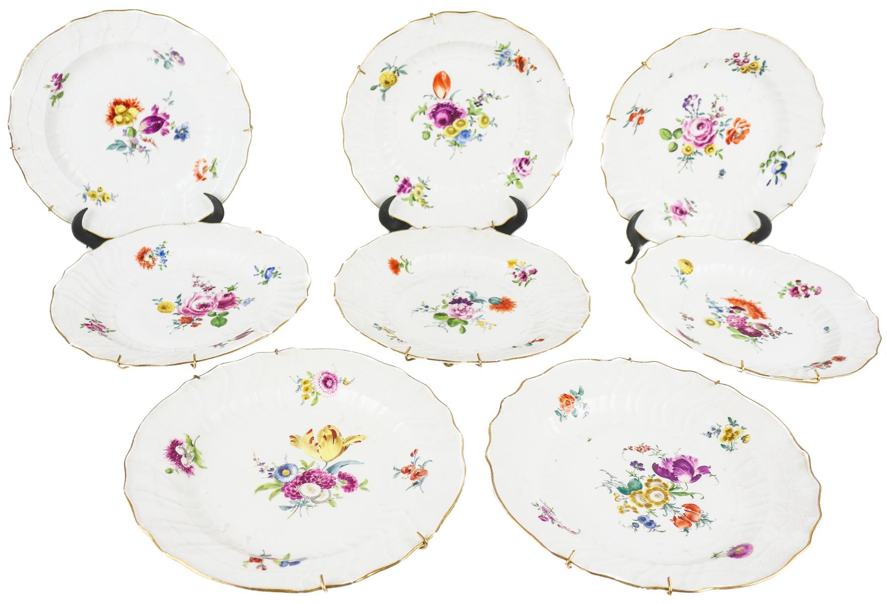 CONJUNTO DE OCHO PLATOS MEISSEN