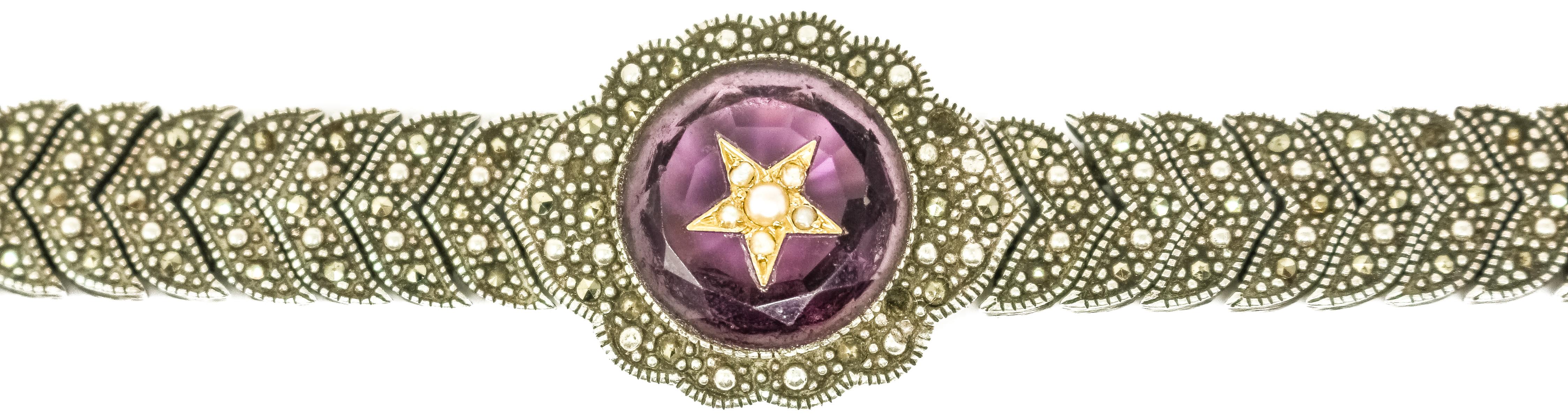 PULSERA DE PLATA CON MARQUESITAS