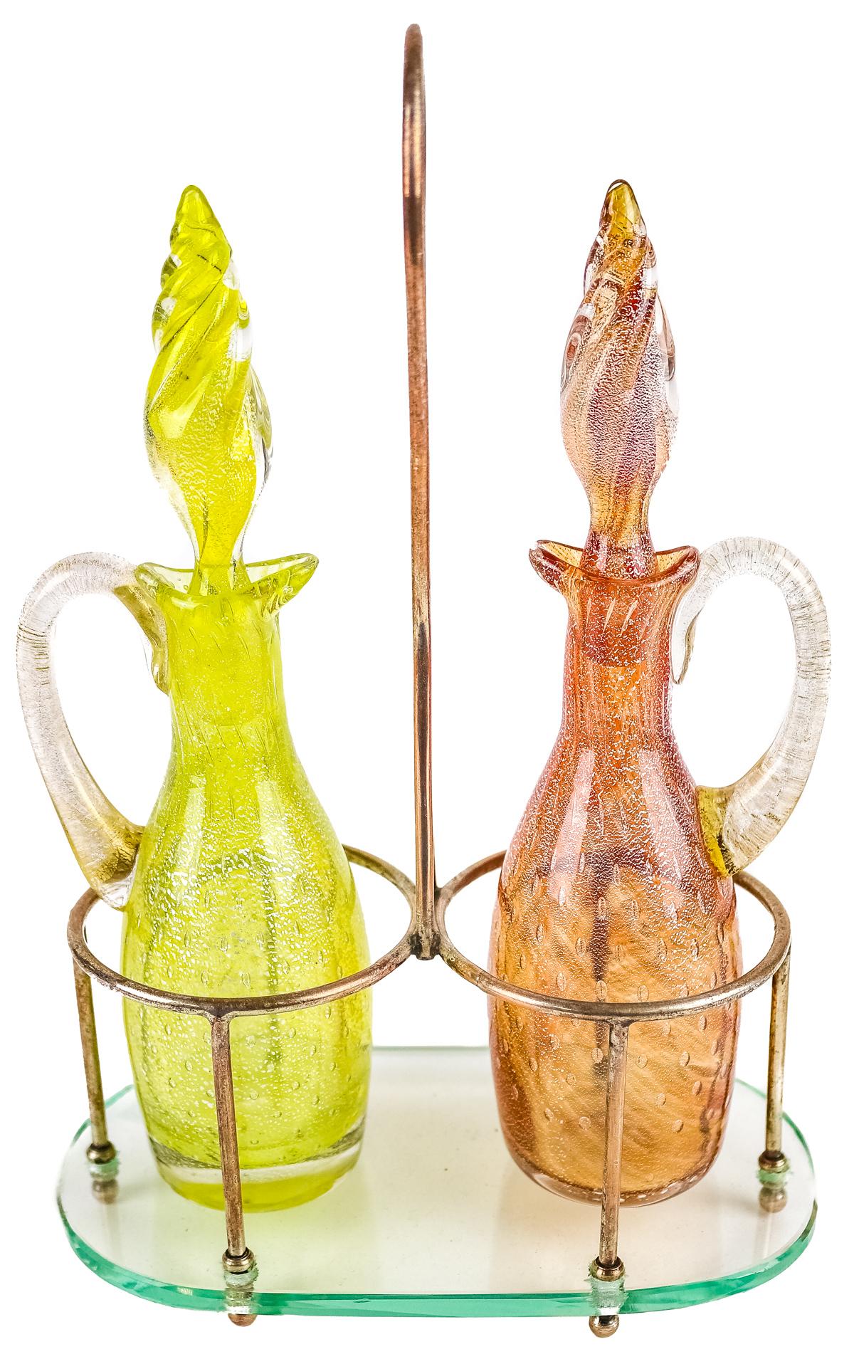 ACEITERAS CON SOPORTES CRISTAL DE MURANO