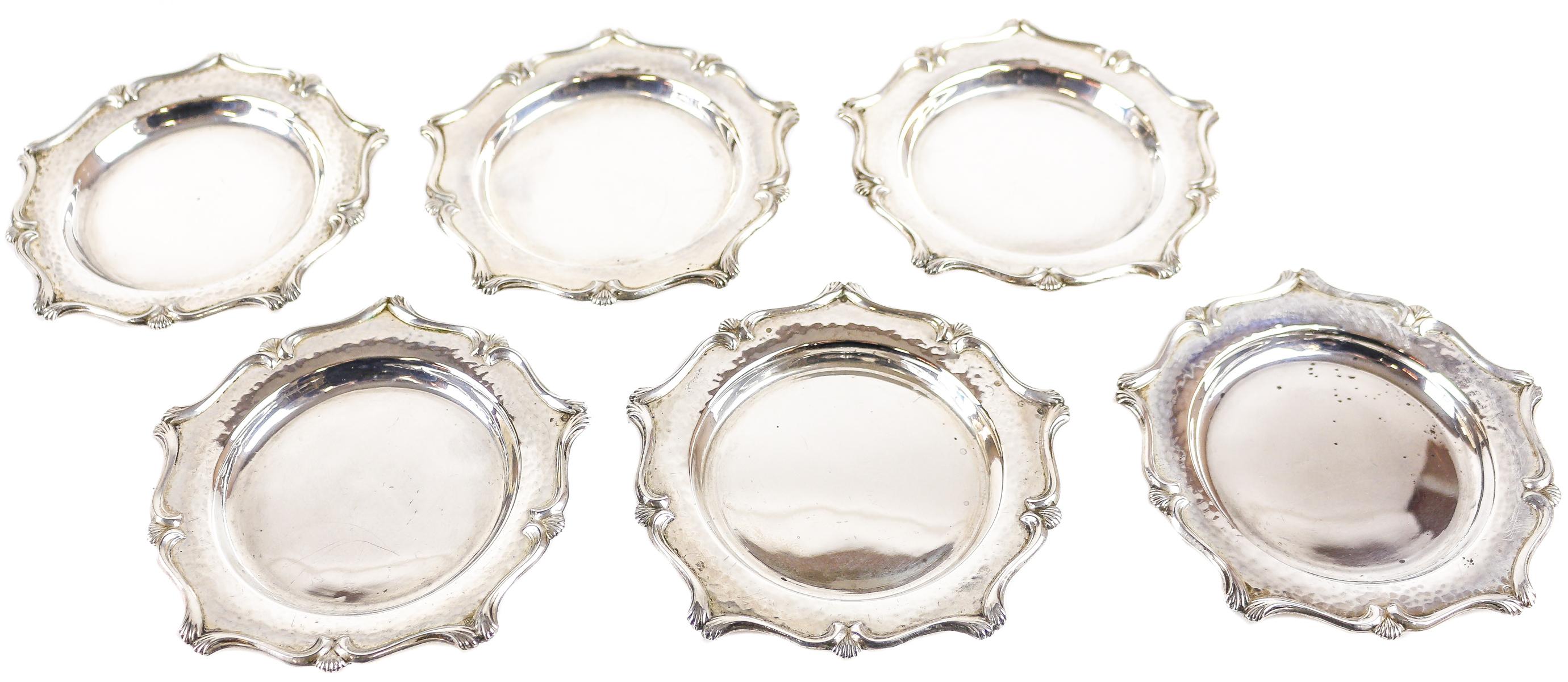 CONJUNTO DE 6 PLATITOS EN PLATA DE LA SEGUNDA MITAD S.XX