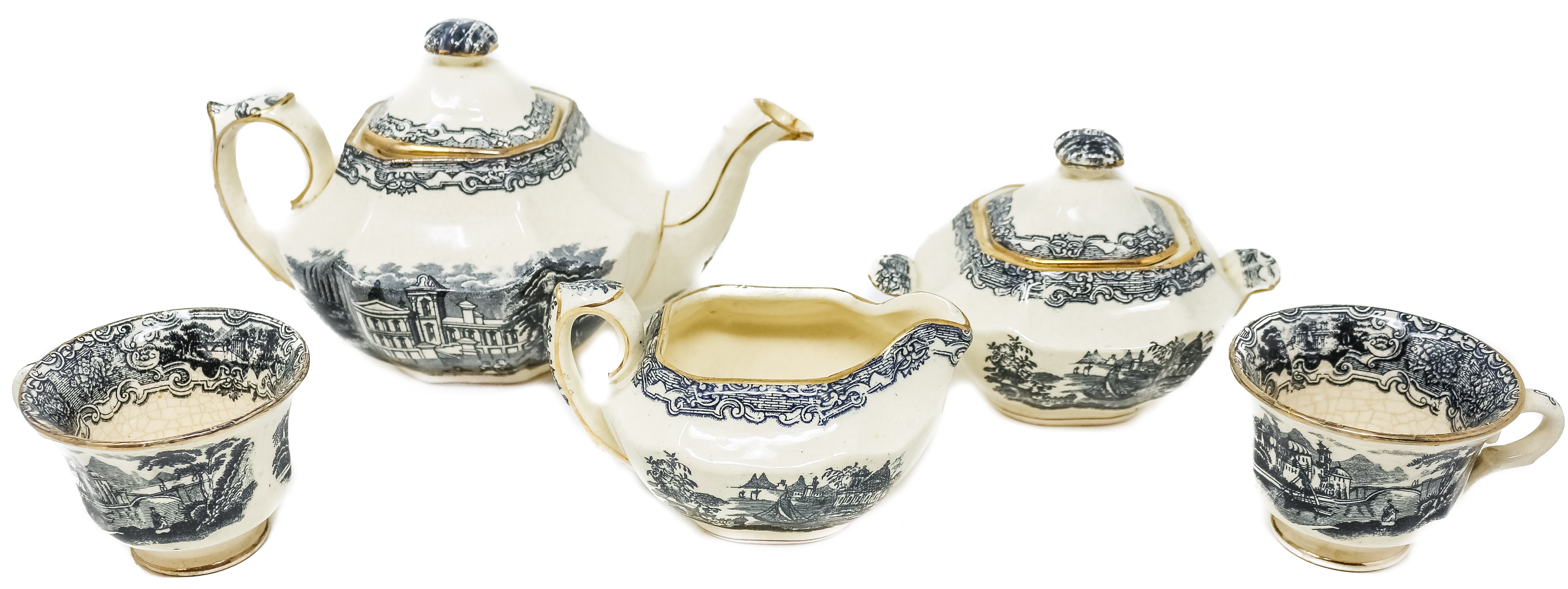 SERVICIO DE TÉ EN LOZA "PICKMAN" DE PRINCIPIOS DEL S.XX