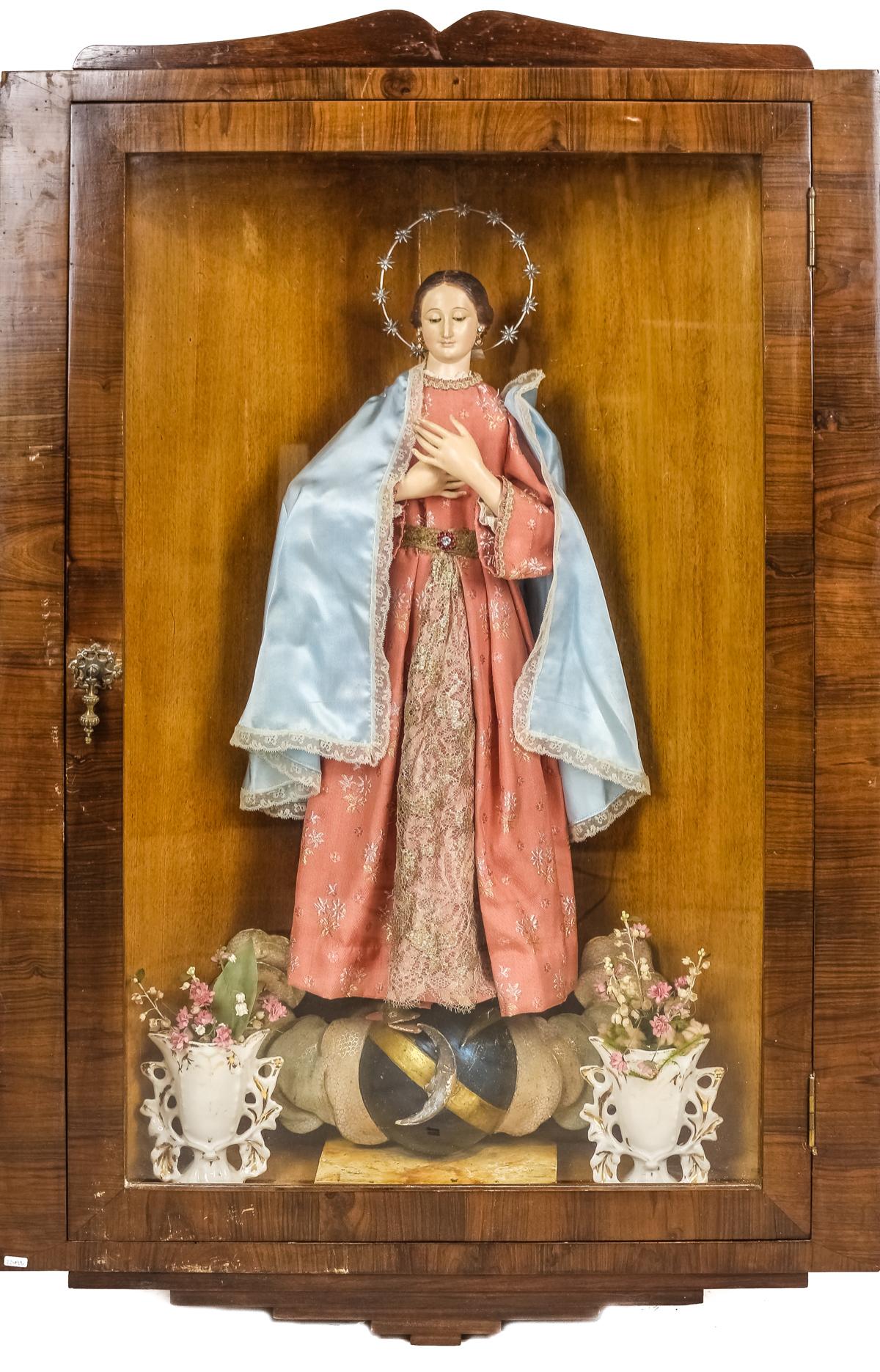 ESCUELA CATALANA S.XIX IMAGEN "CAP I POTA" CON URNA