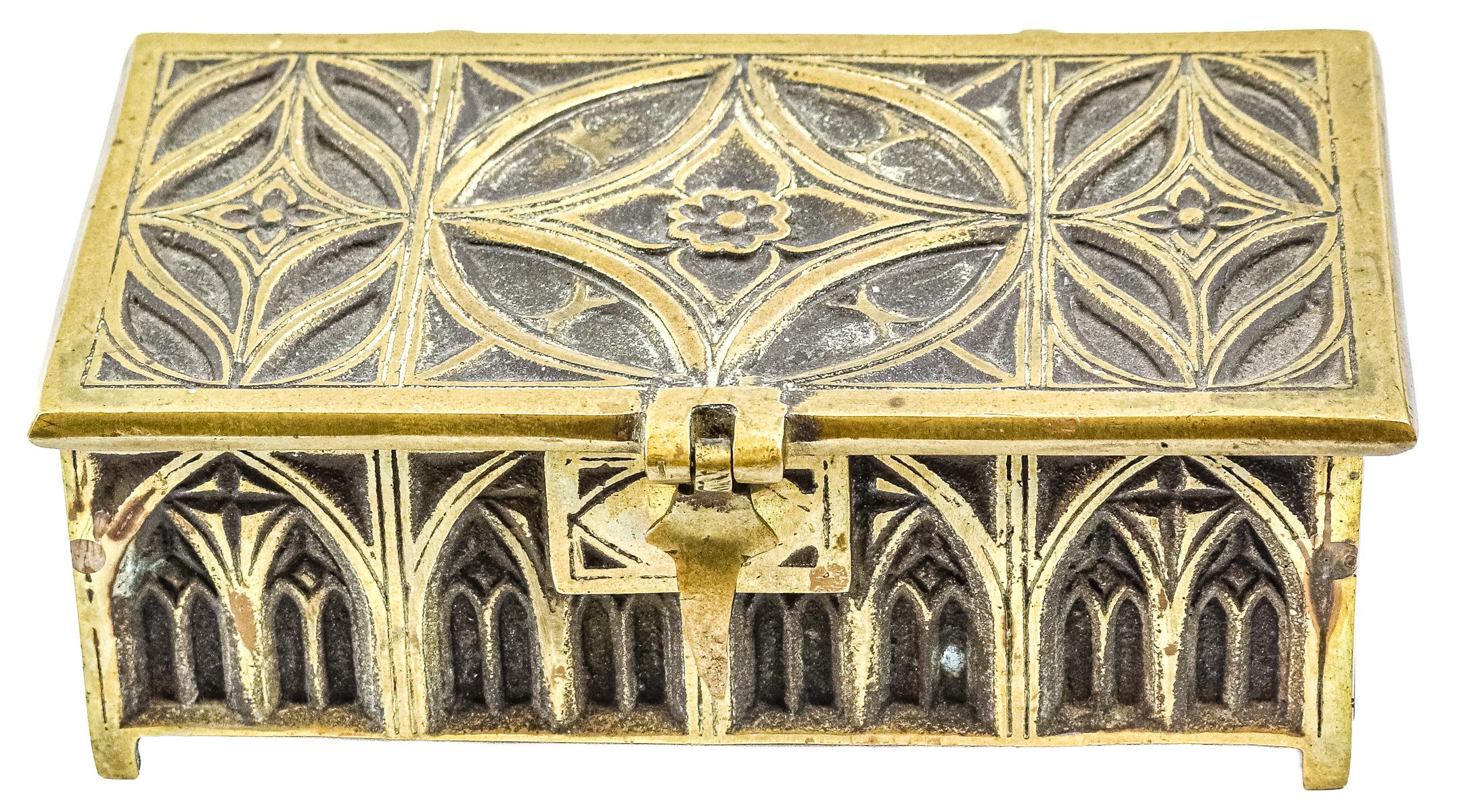 CAJA JOYERO EN BRONCE DE PRIMER TERCIO S.XX