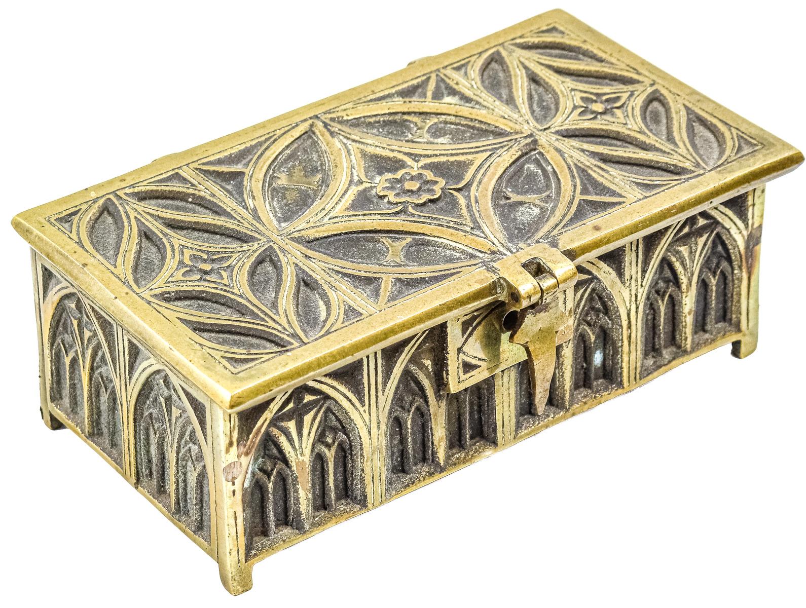CAJA JOYERO EN BRONCE DE PRIMER TERCIO S.XX