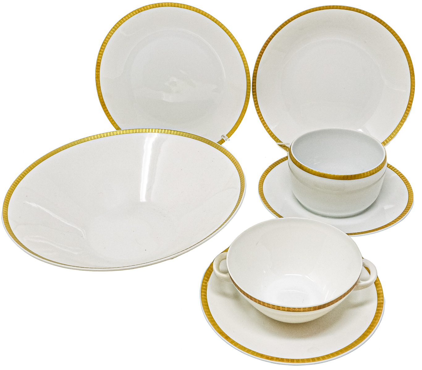 VAJILLA PARA 6 SERVICIOS EN PORCELANA SEGUNDA MITAD S.XX