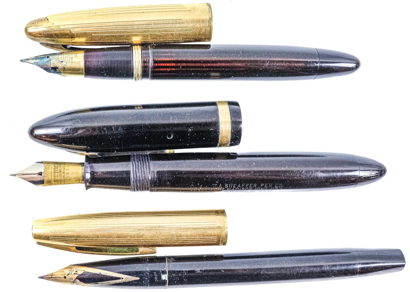 TRES PLUMAS SHEAFFER DE MEDIADOS DE SIGLO XX