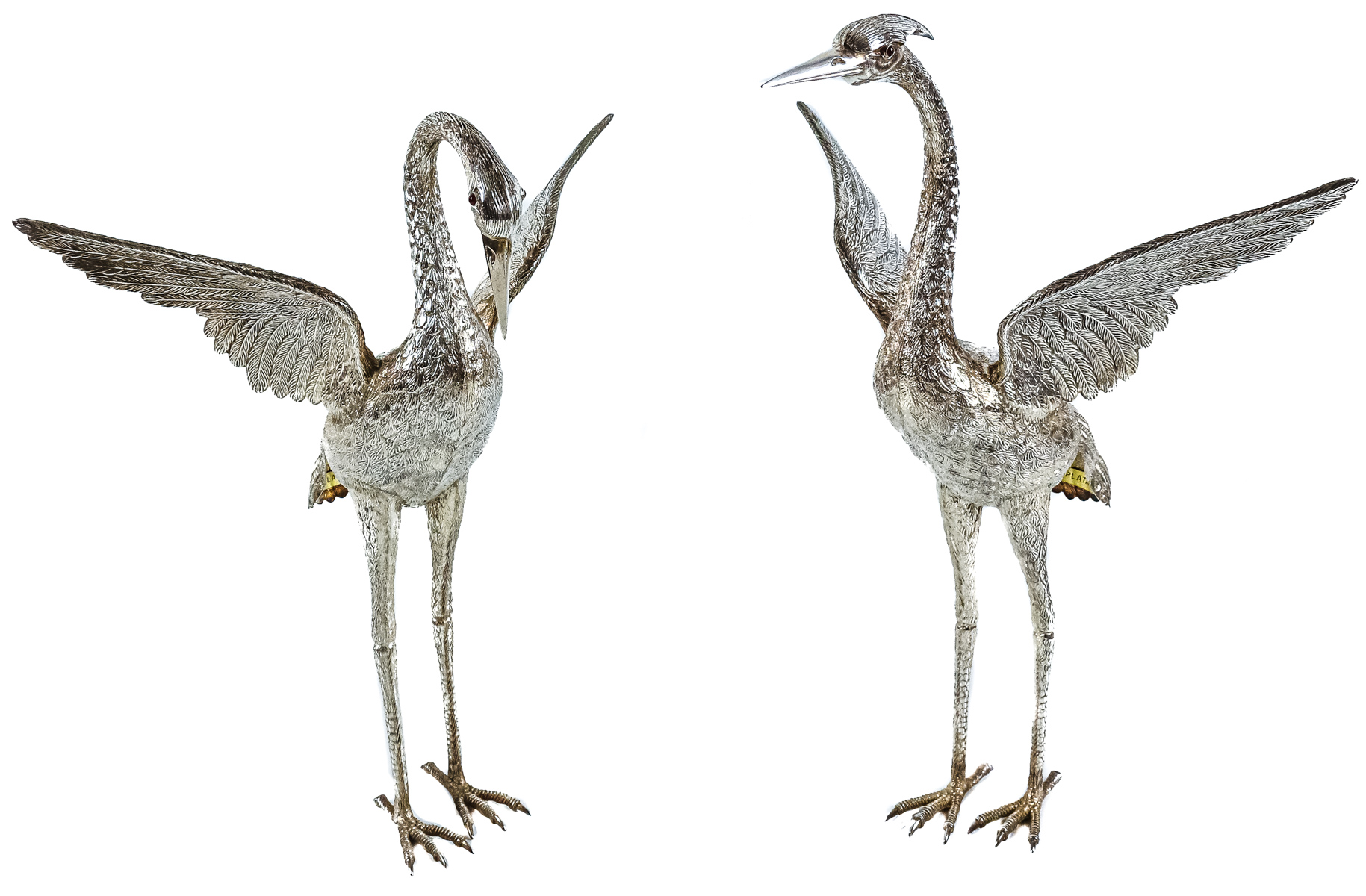 PAREJA DE "AVES LACUSTRES" DE MEDIADOS DE SIGLO XX
