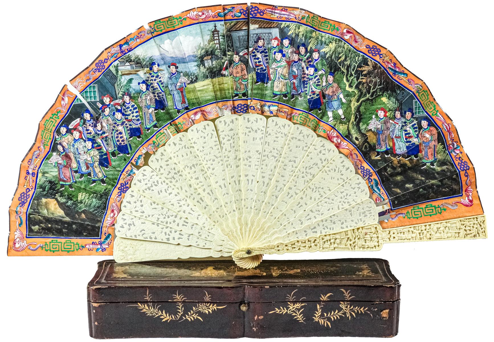 ABANICO ORIENTAL DE FINALES DEL SIGLO XIX