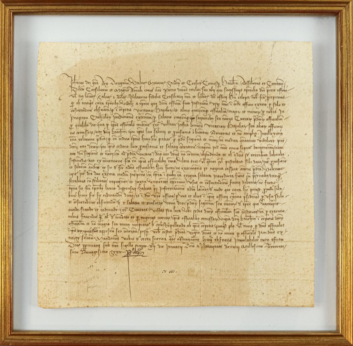 FIRMA REAL DE JUAN I DE ARAGÓN