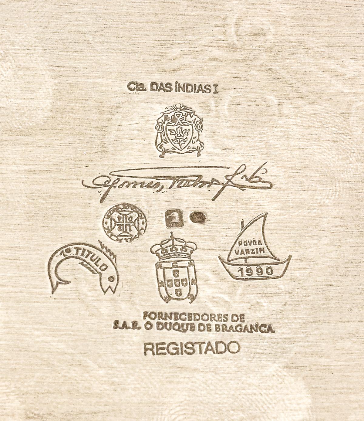 CENTRO DE MESA EN PLATA DE PORTUGAL DEL ÚLTIMO TERCIO S.XX