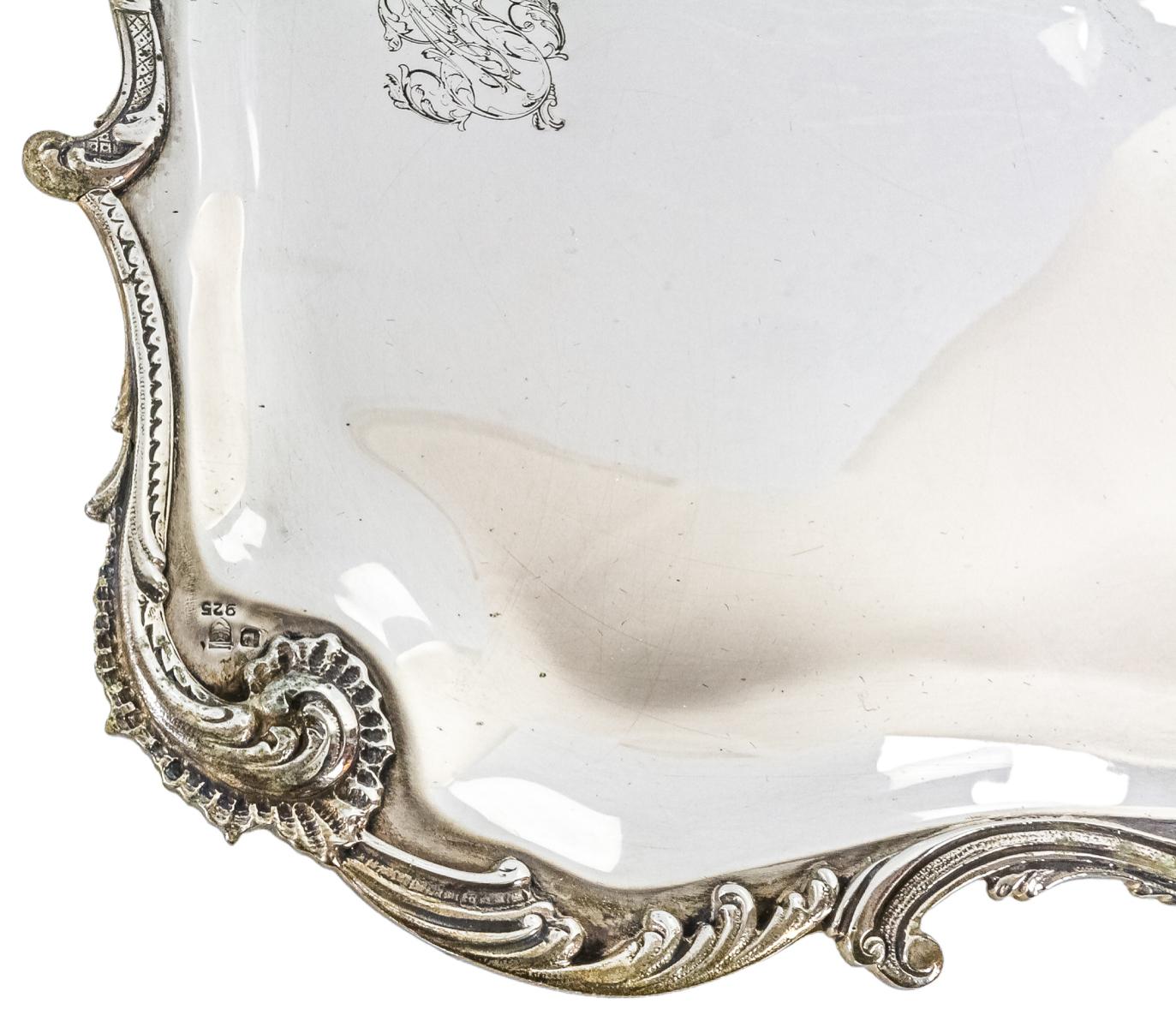 CENTRO DE MESA EN PLATA DE PORTUGAL DEL ÚLTIMO TERCIO S.XX