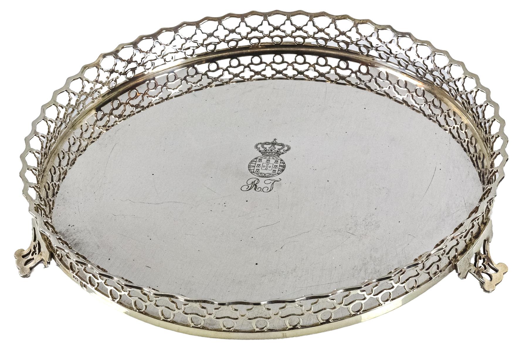 CENTRO DE MESA EN PLATA DE PORTUGAL ÚLTIMO TERCIO S.XX