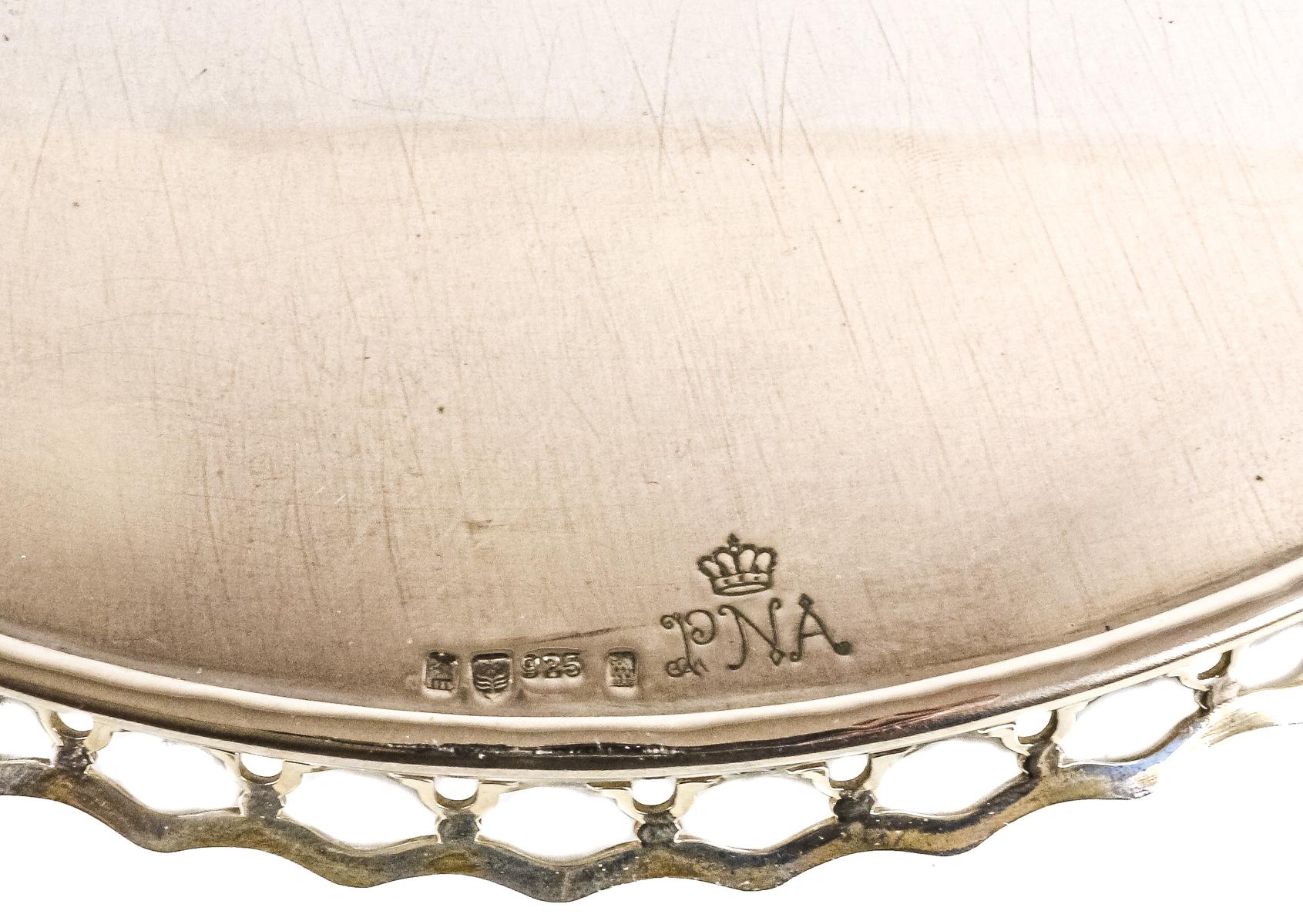 CENTRO DE MESA EN PLATA DE PORTUGAL ÚLTIMO TERCIO S.XX
