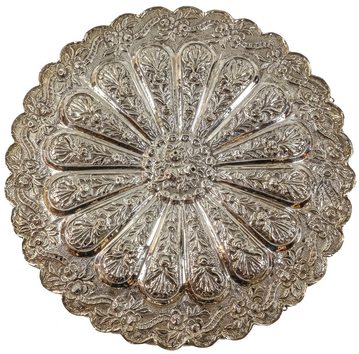 ESPEJO DE SOBREMESA EN METAL PLATEADO