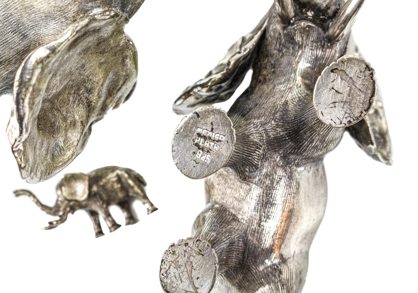 COLECCION DE ELEFANTES EN PLATA DEL ÚLTIMO CUARTO DEL S.XX