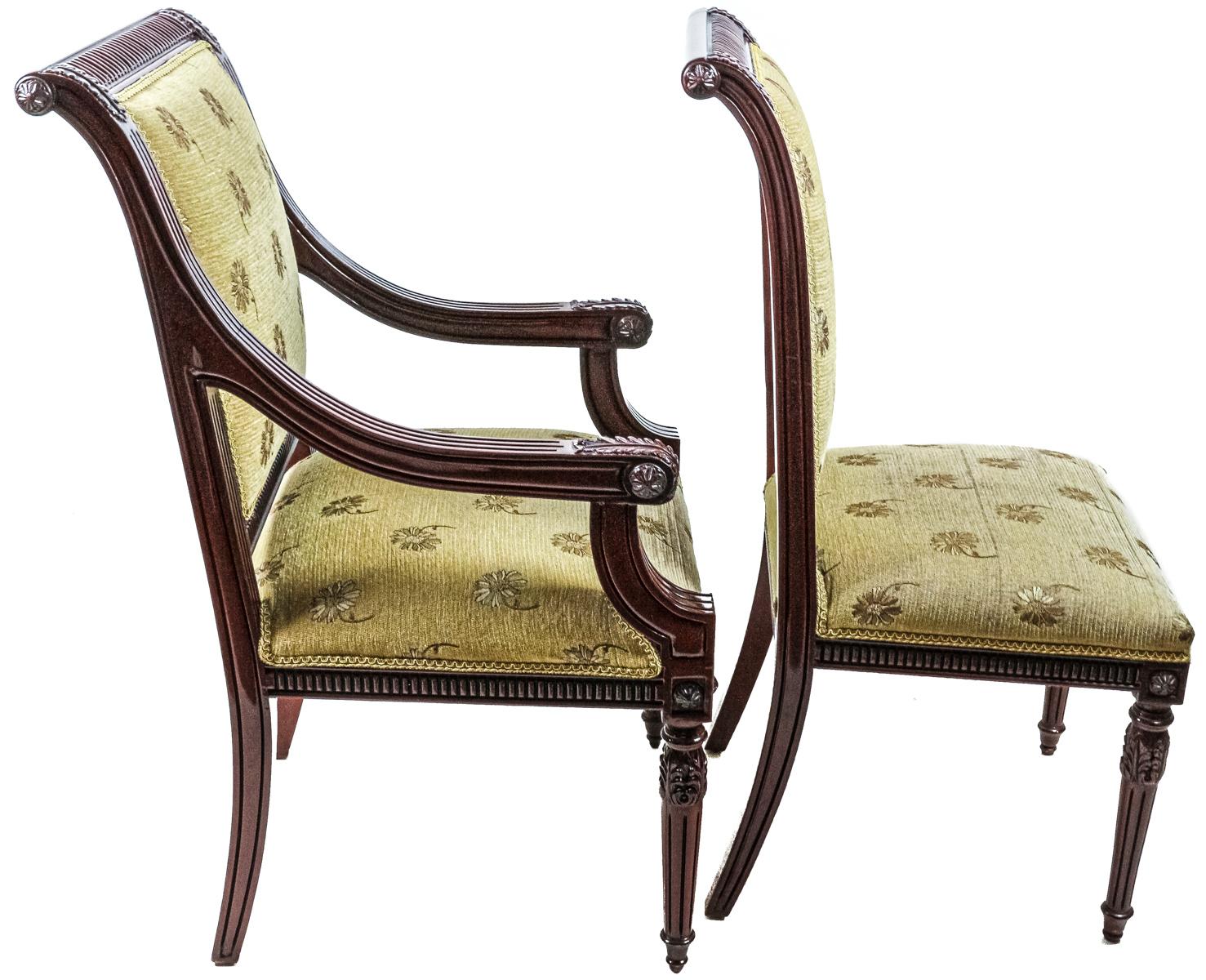 CONJUNTO DE MESA Y SILLERIA DEL ÚLTIMO CUARTO DEL S.XX